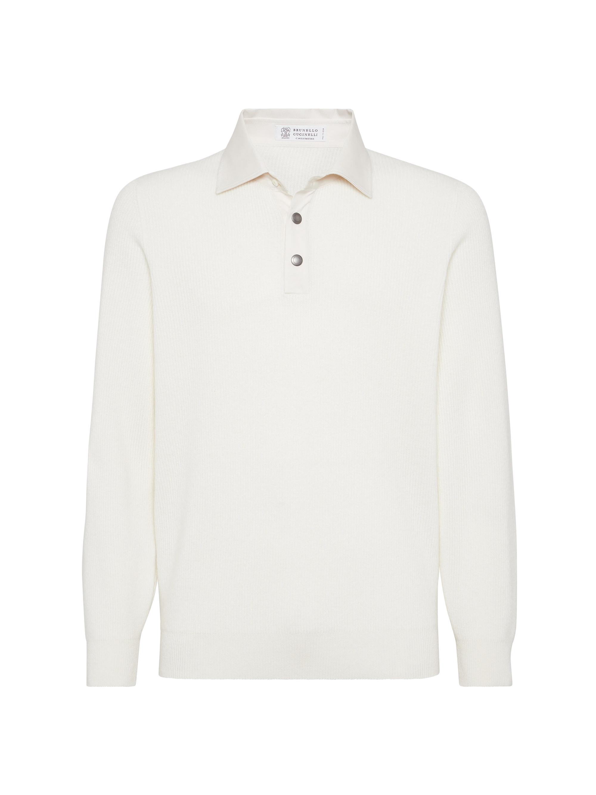 Brunello Cucinelli Men's Cashmere English Rib Knit Polo Shirt - Panama
