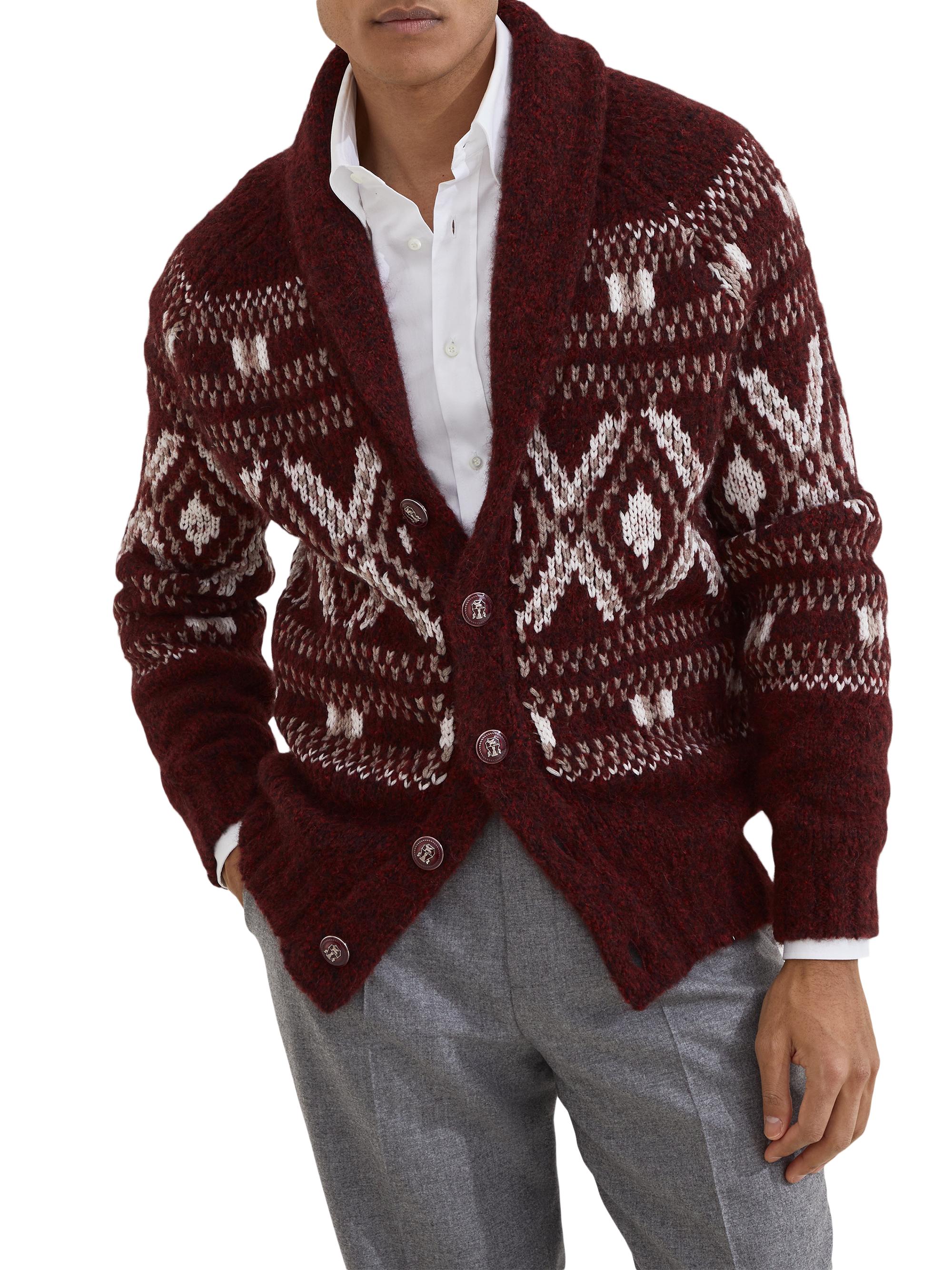 wineloveco専用　　Brunello Cucinelli カーディガン Fair Isle intarsia cardigan in grey - Brunello Cucinelli Kids