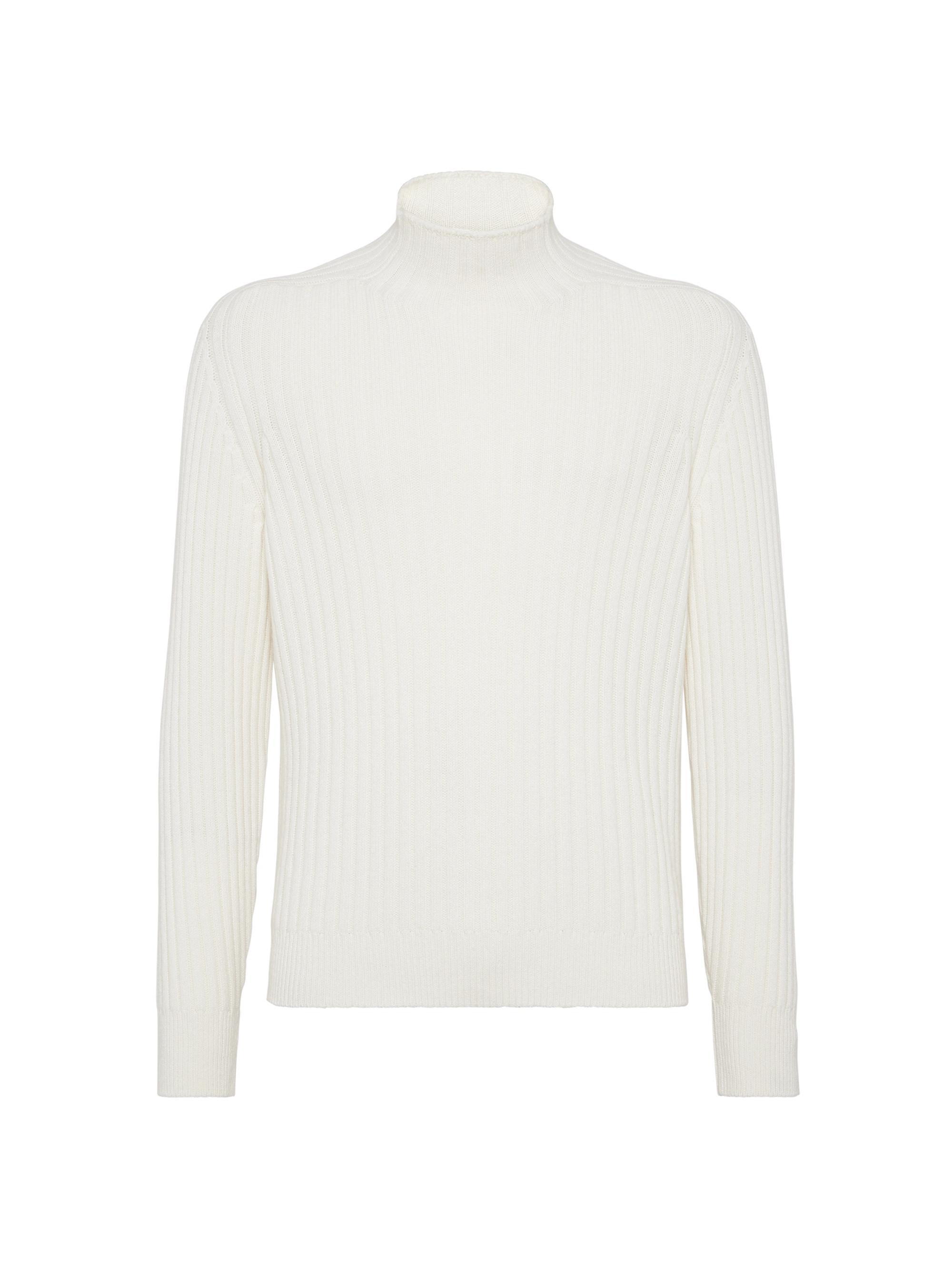 Brunello Cucinelli Men's Cashmere Flat Rib Turtleneck Sweater - Panama