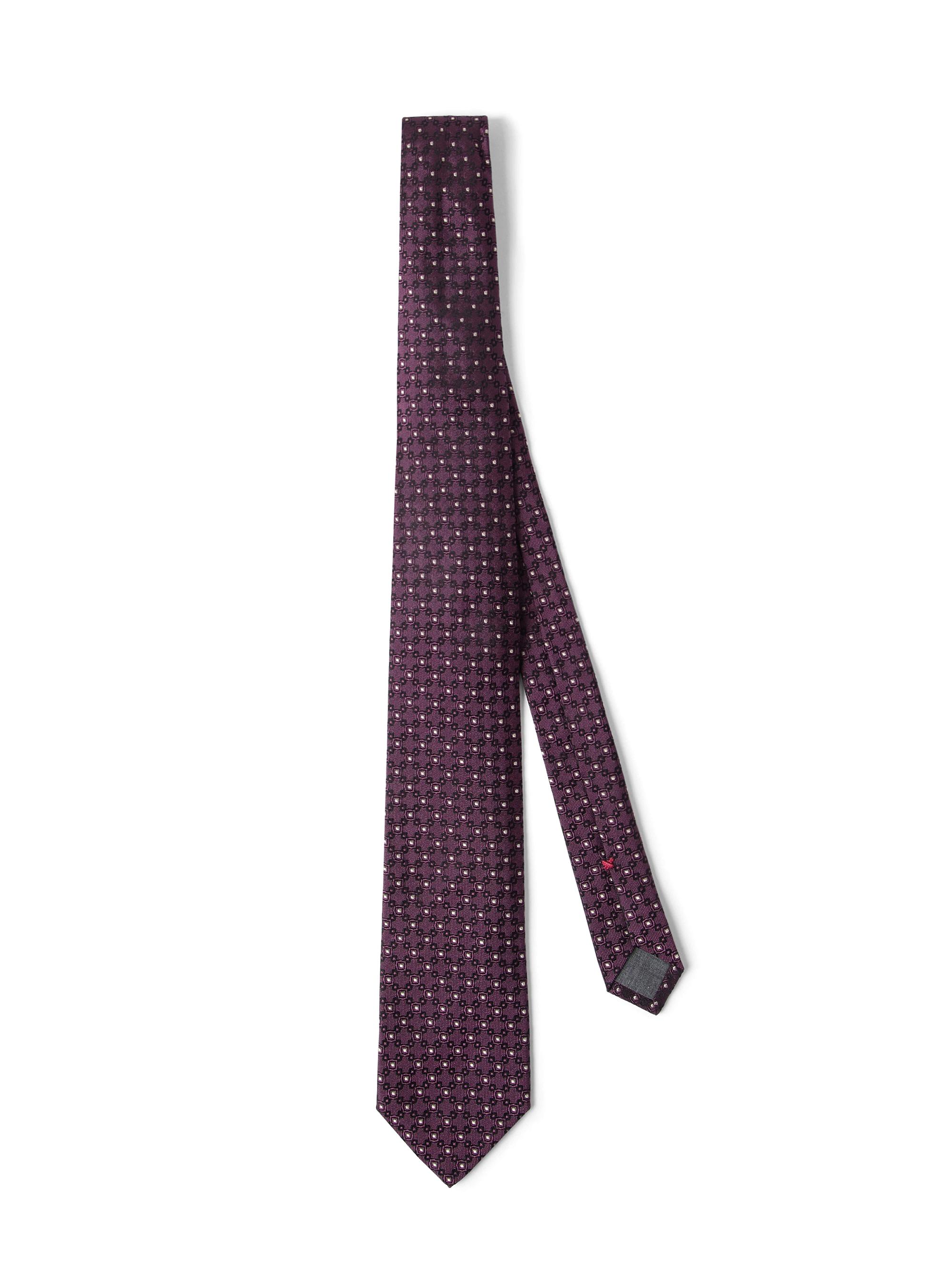 Brunello Cucinelli Men's Silk Jacquard Tie - Burgundy
