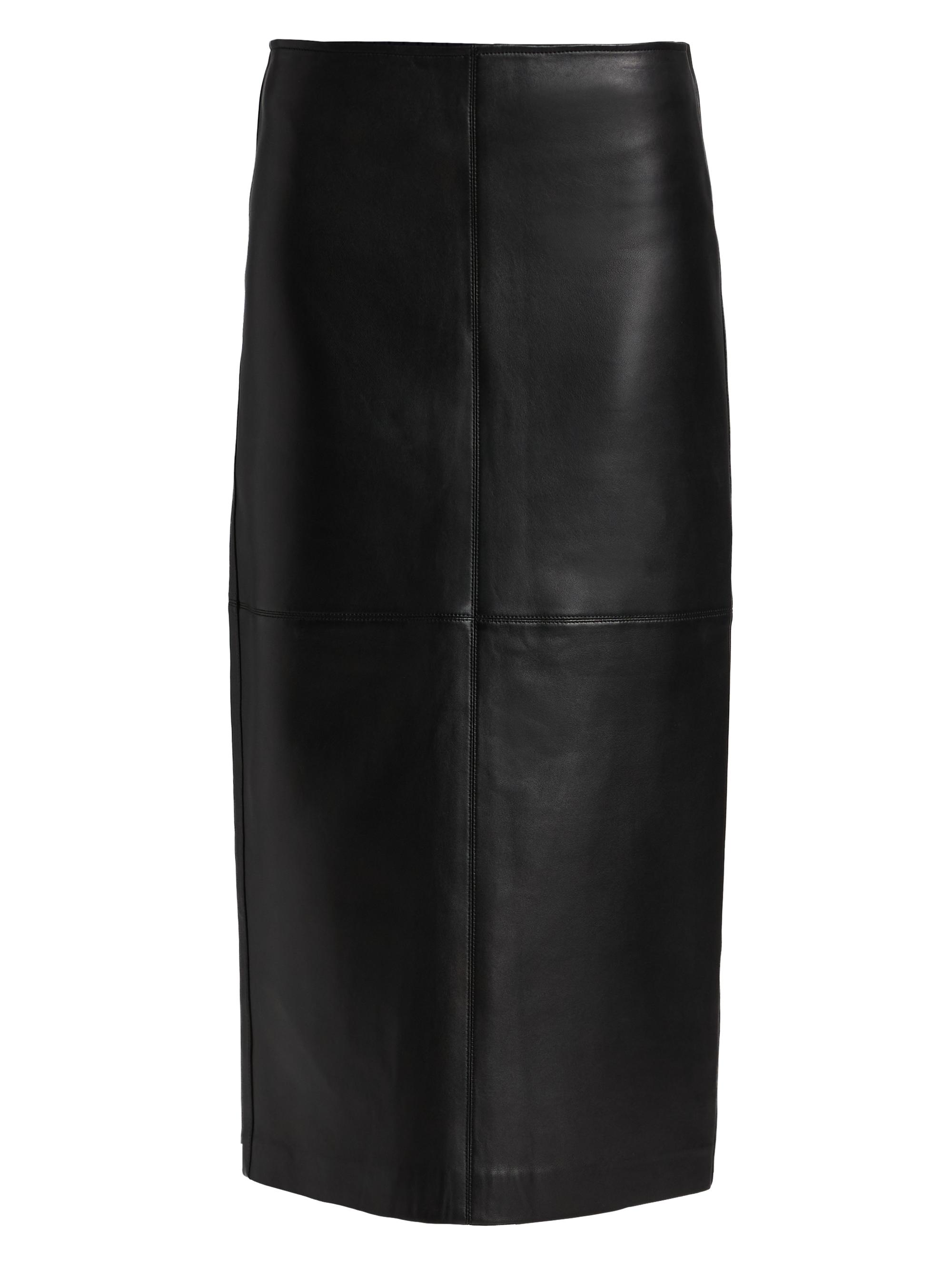 A.L.C. Women's Marta Straight Leather Midi-Skirt - Black