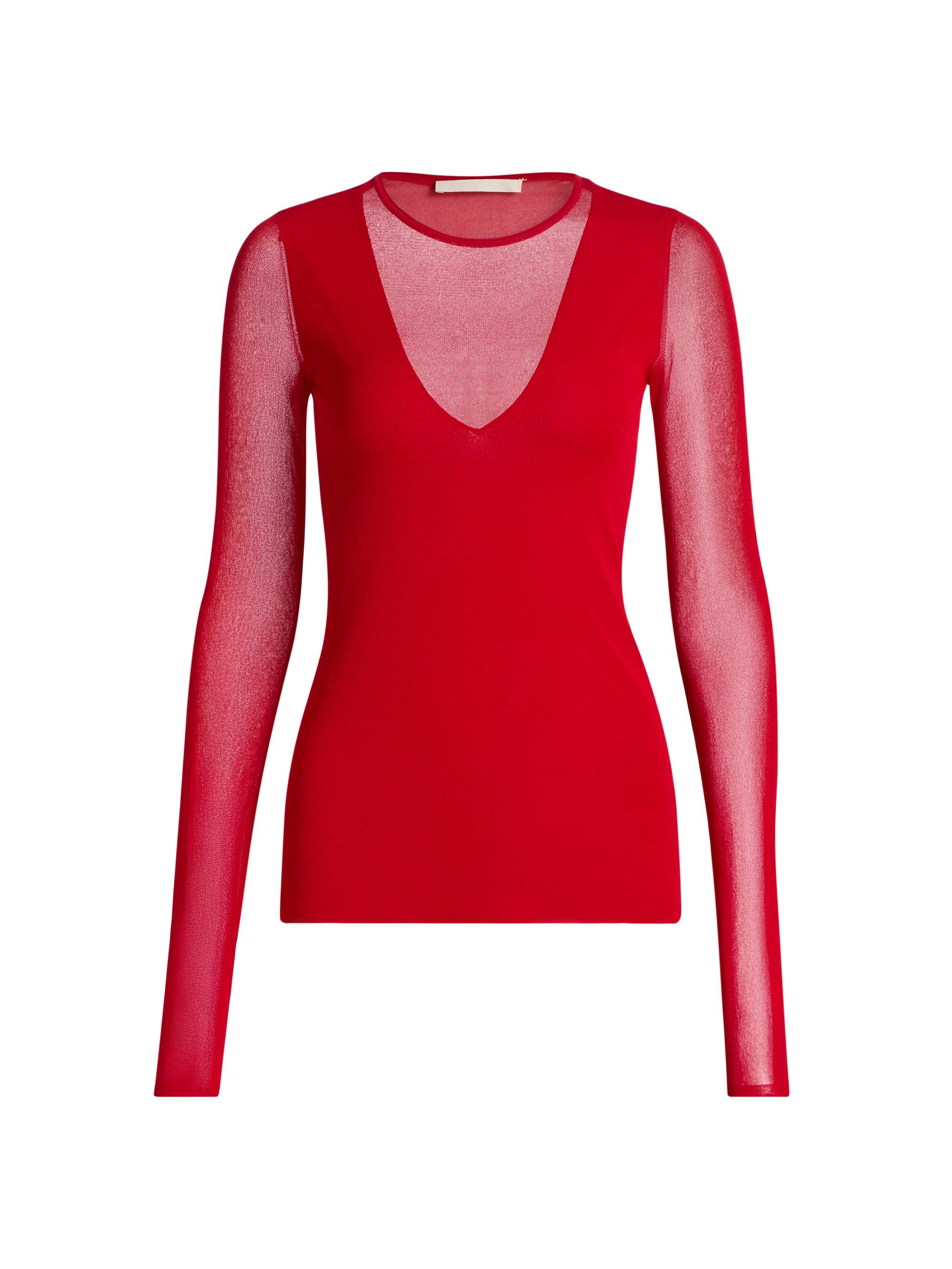 Jason Wu Collection Women's Long Sleeve Knit Top - Red