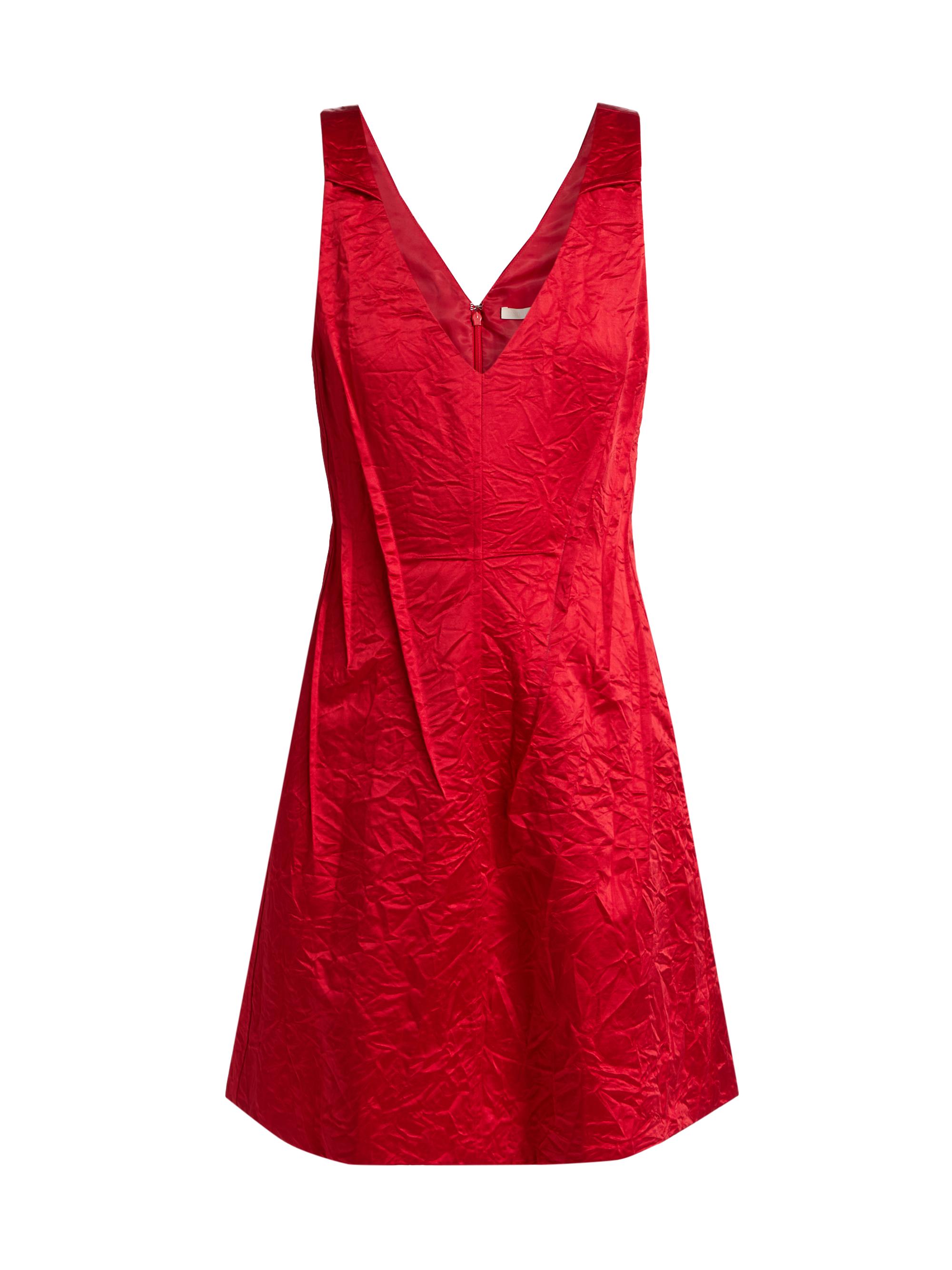 Jason Wu Collection Women's V-Neck Crushed Satin Minidress - Red