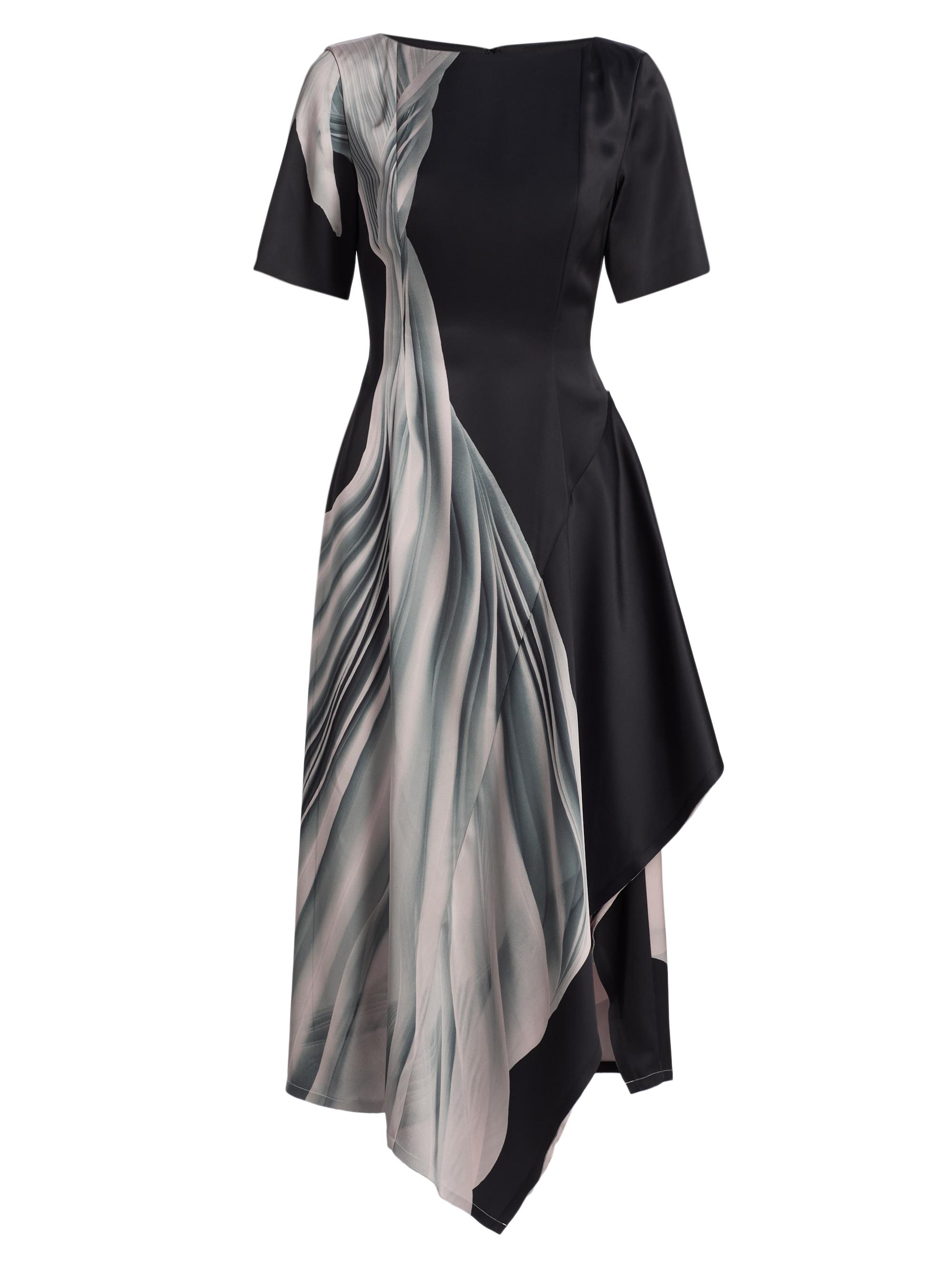 Jason Wu Collection Women's Dancing Pleated Fit-And-Flare Midi-Dress - Black Light Pink Multi