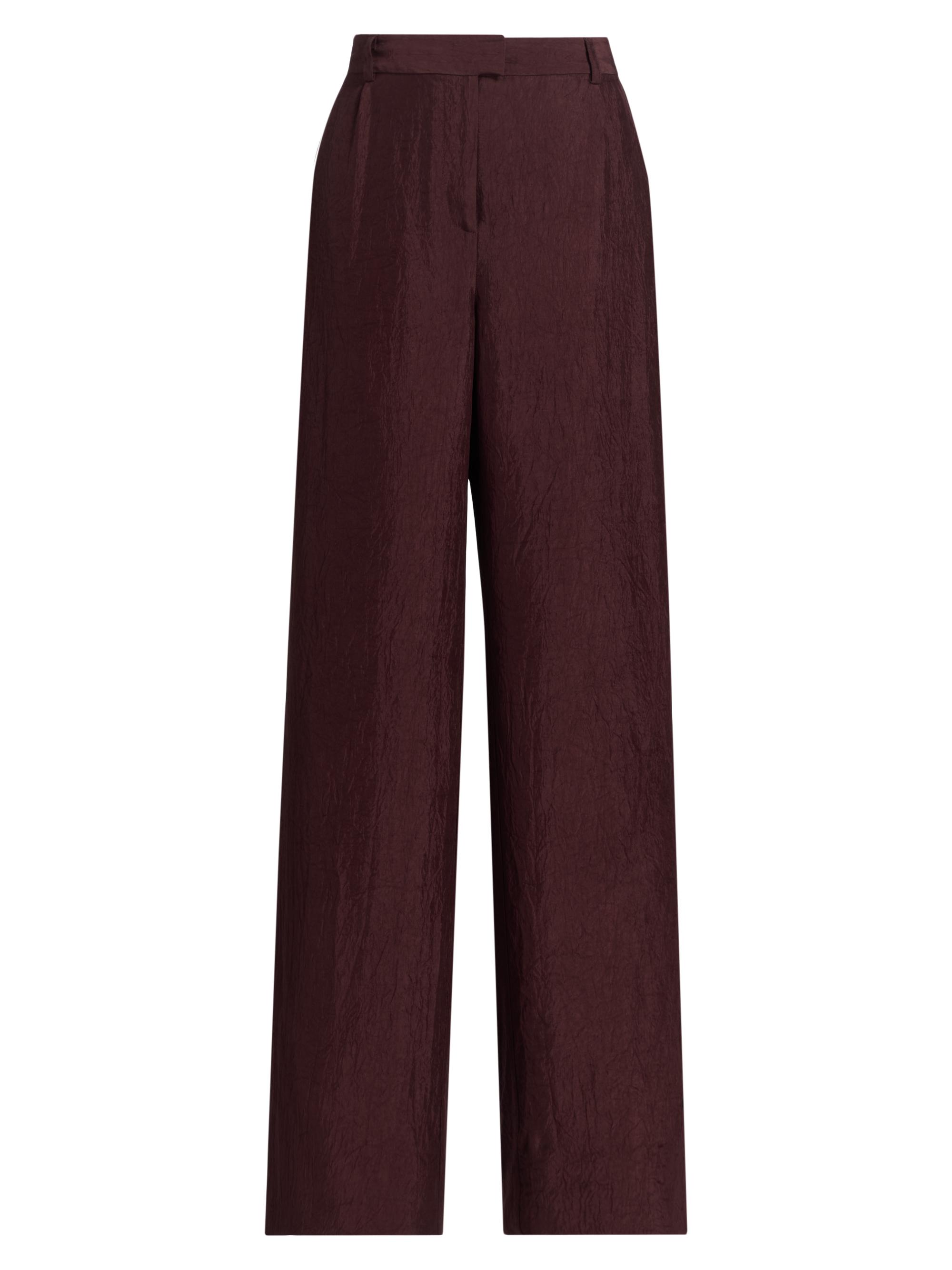 Jason Wu Collection Women's Crinkled Satin Straight-Leg Trousers - Medjool