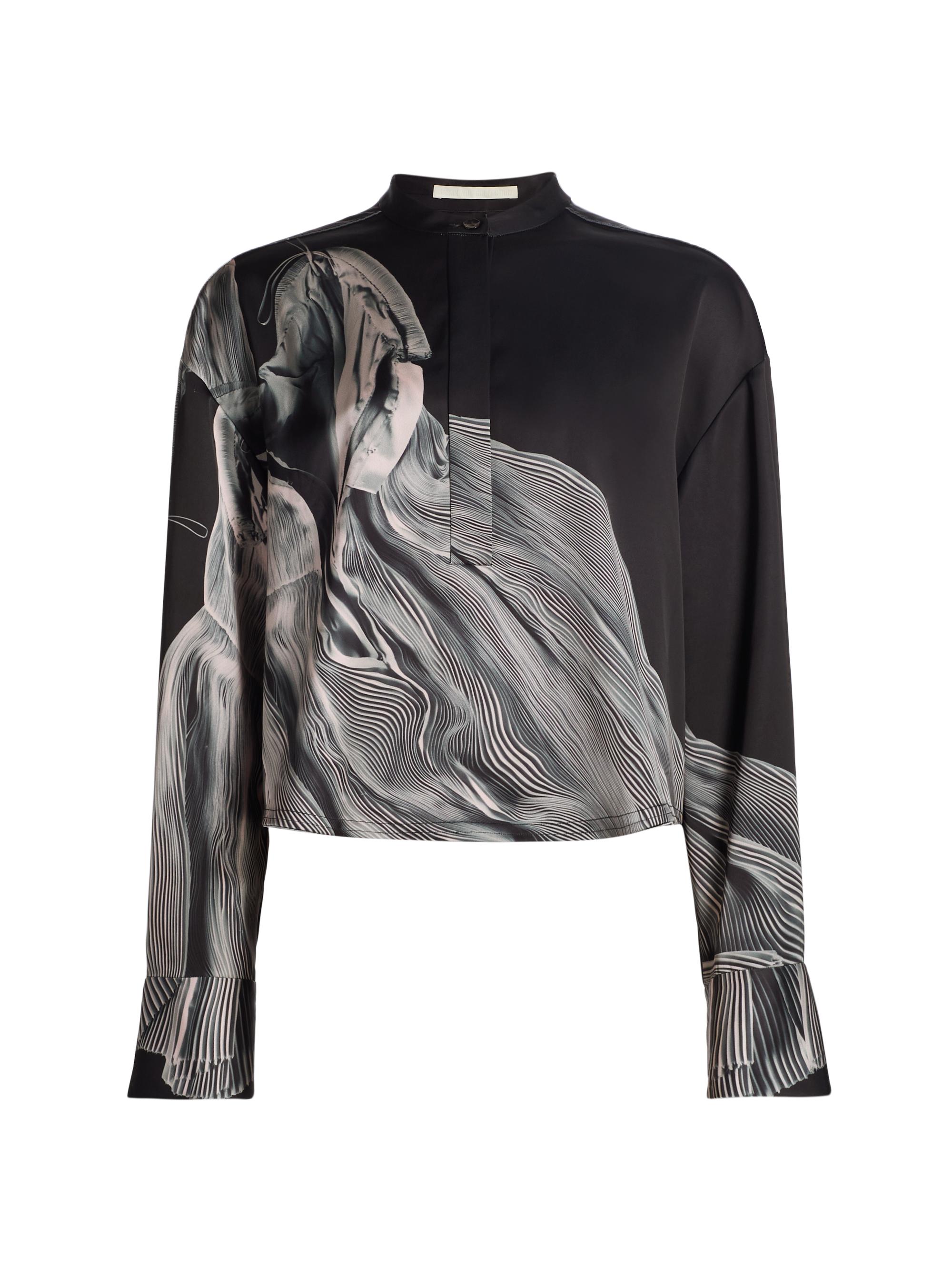 Jason Wu Collection Women's Double-Face Satin Oversized Shirt - Black Light Pink Multi