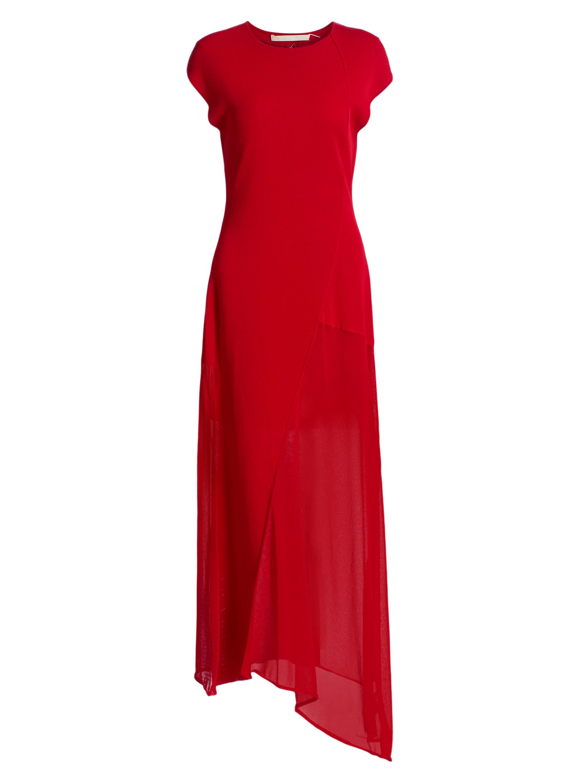 Jason Wu Collection Women's Asymmetrical Seamed Maxi Dress - Red