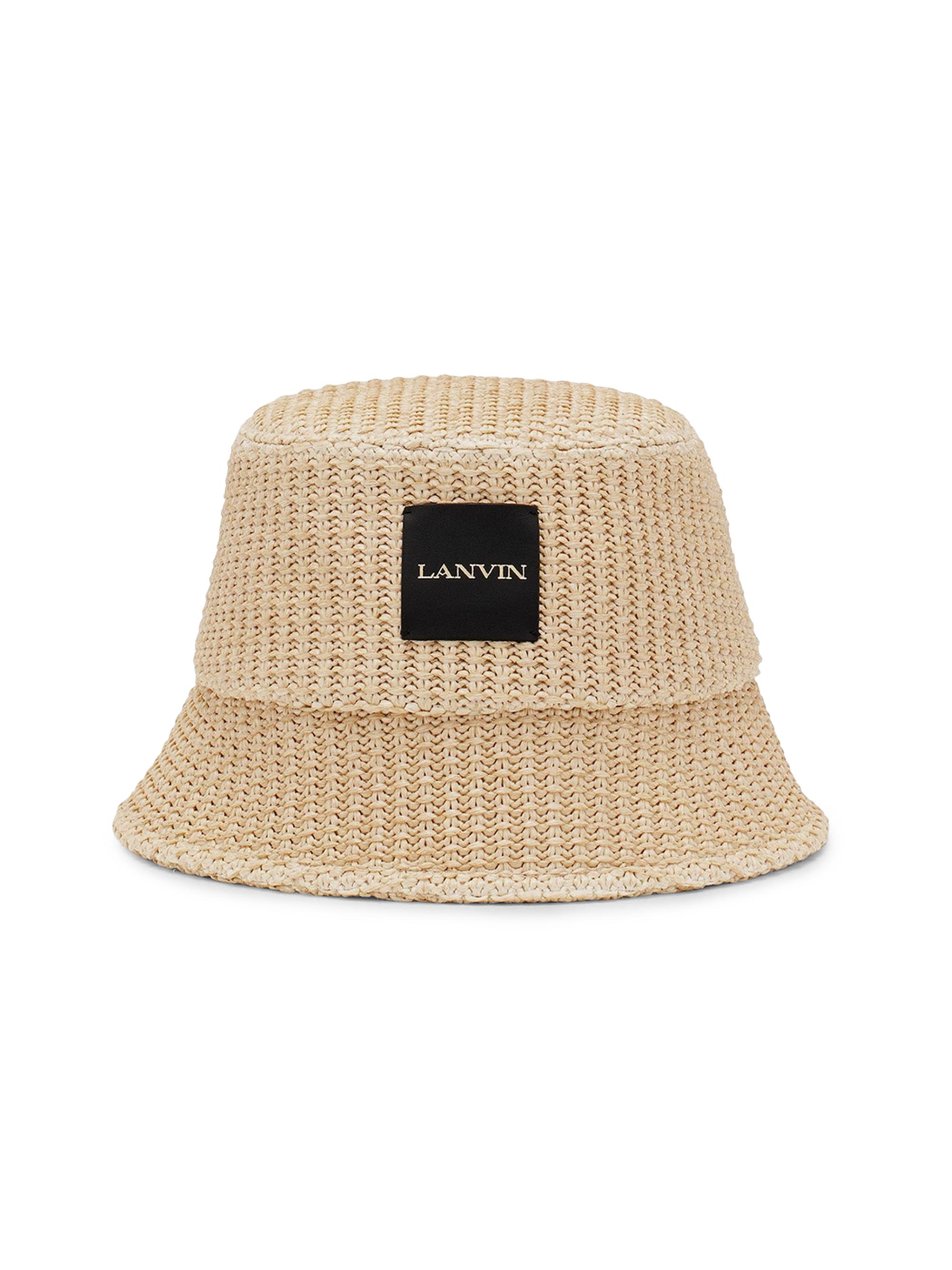Lanvin Women's Raffia Bucket Hat - Natural Black
