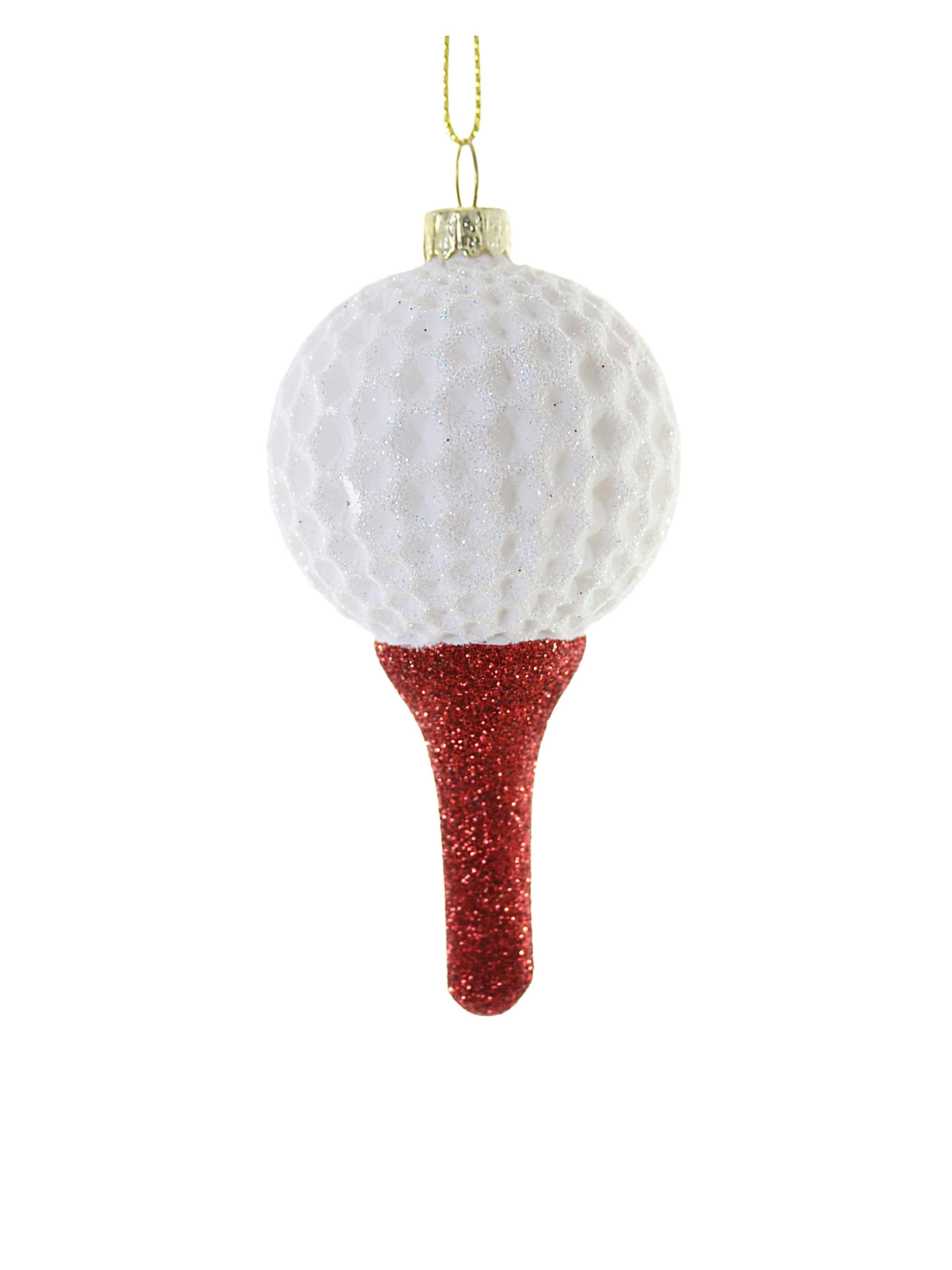 Cody Foster & Co Golf Ball On Tee Glass Ornament