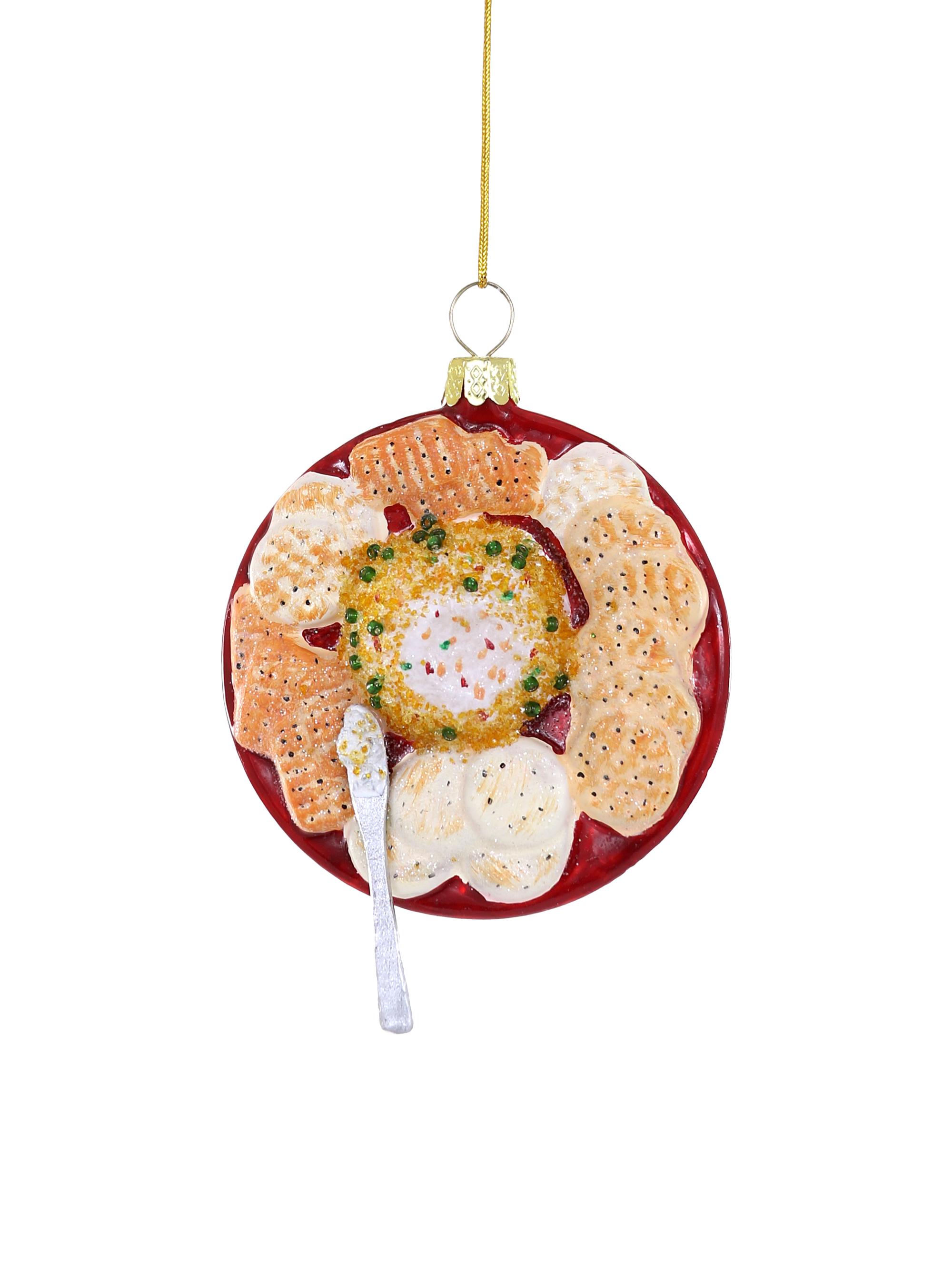 Cody Foster & Co Holiday Cheese Ball Glass Ornament