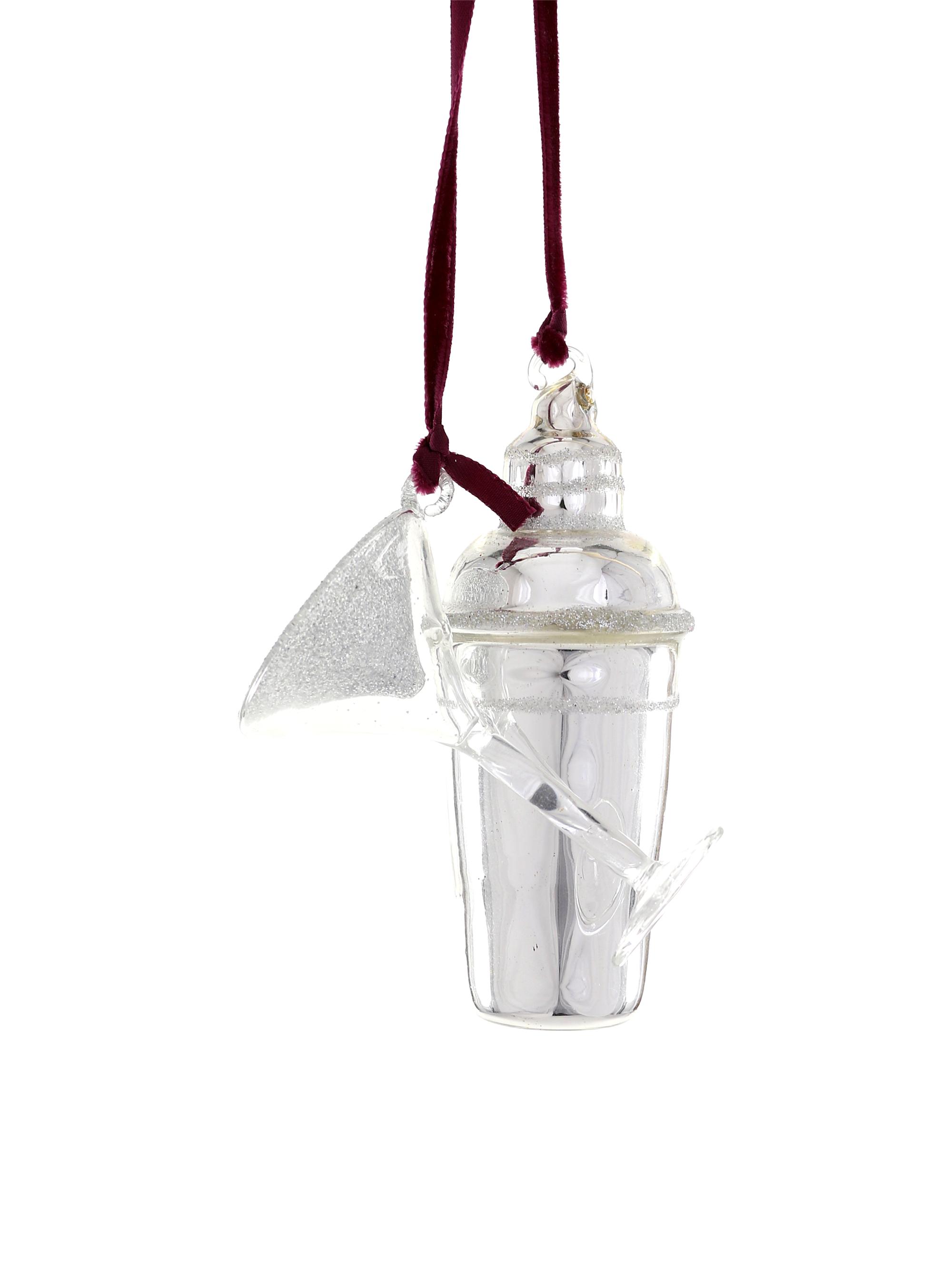 Cody Foster & Co Martini and Shaker Glass Ornament