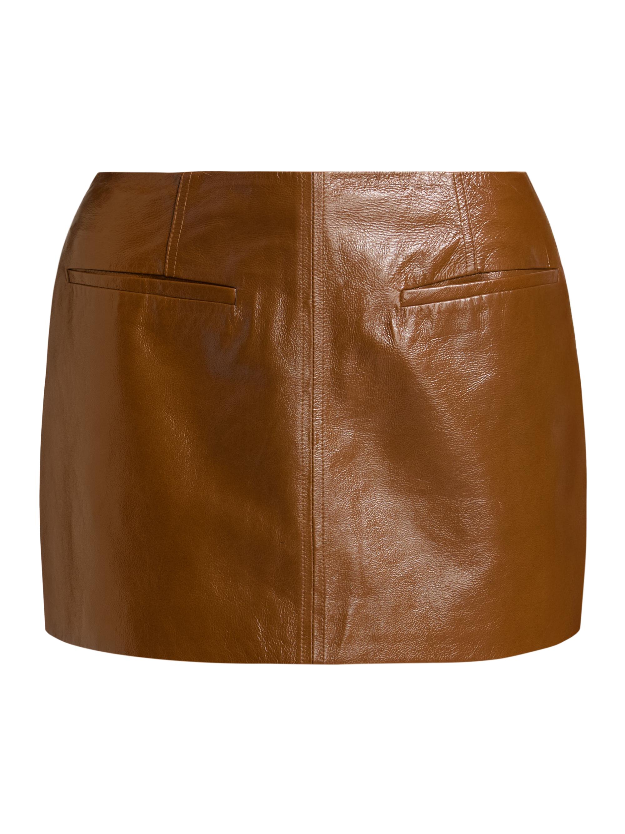 A.L.C. Women's Cowan Leather Miniskirt - Saddle