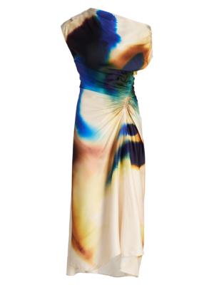 A.L.C. Women's Penny Satin Midi-Dress - Lapis Multi