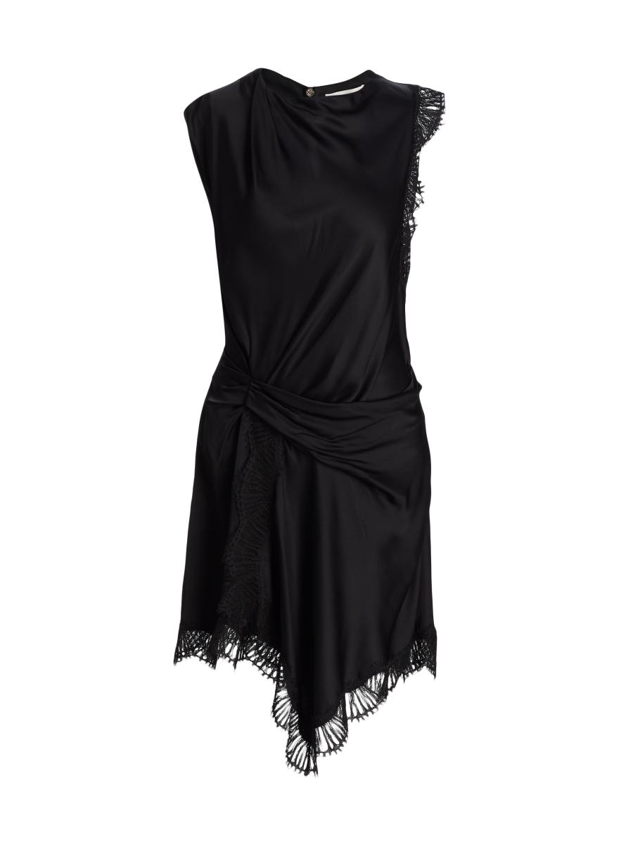 knee length dresses for ladies Dion Satin and Lace Mini Dress main image 1
