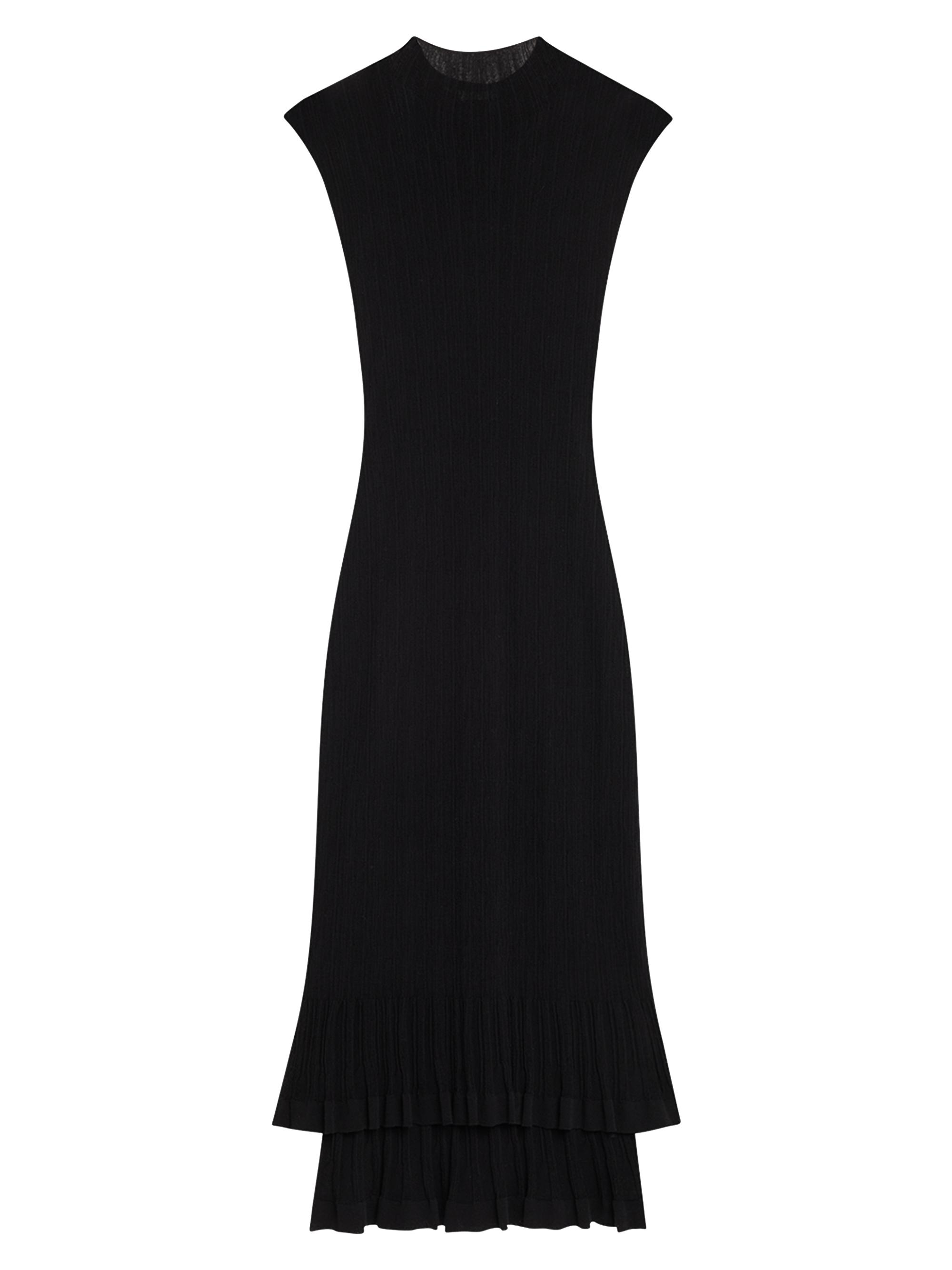 open lace back dress A.L.C. Women's Renzo Pleated Midi Dress - Black main image 1