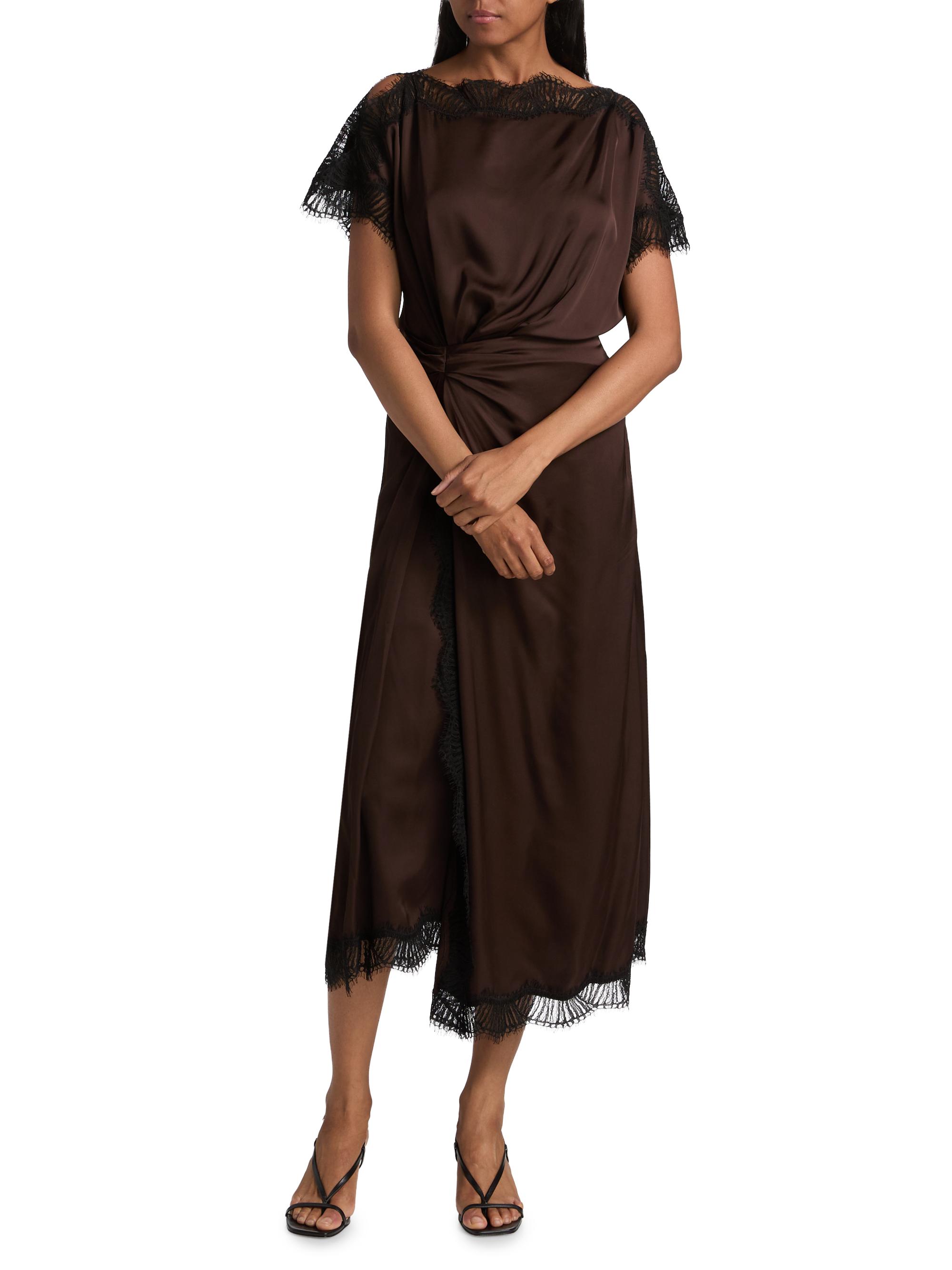 A.L.C. Luna Draped Lace-Trimmed Dress | Saks Fifth Avenue