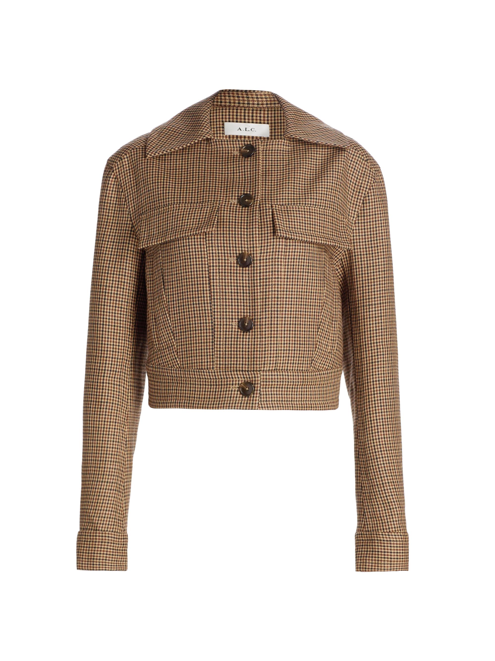 A.L.C. Women's Blake Plaid Wool Jacket - Tan Multi
