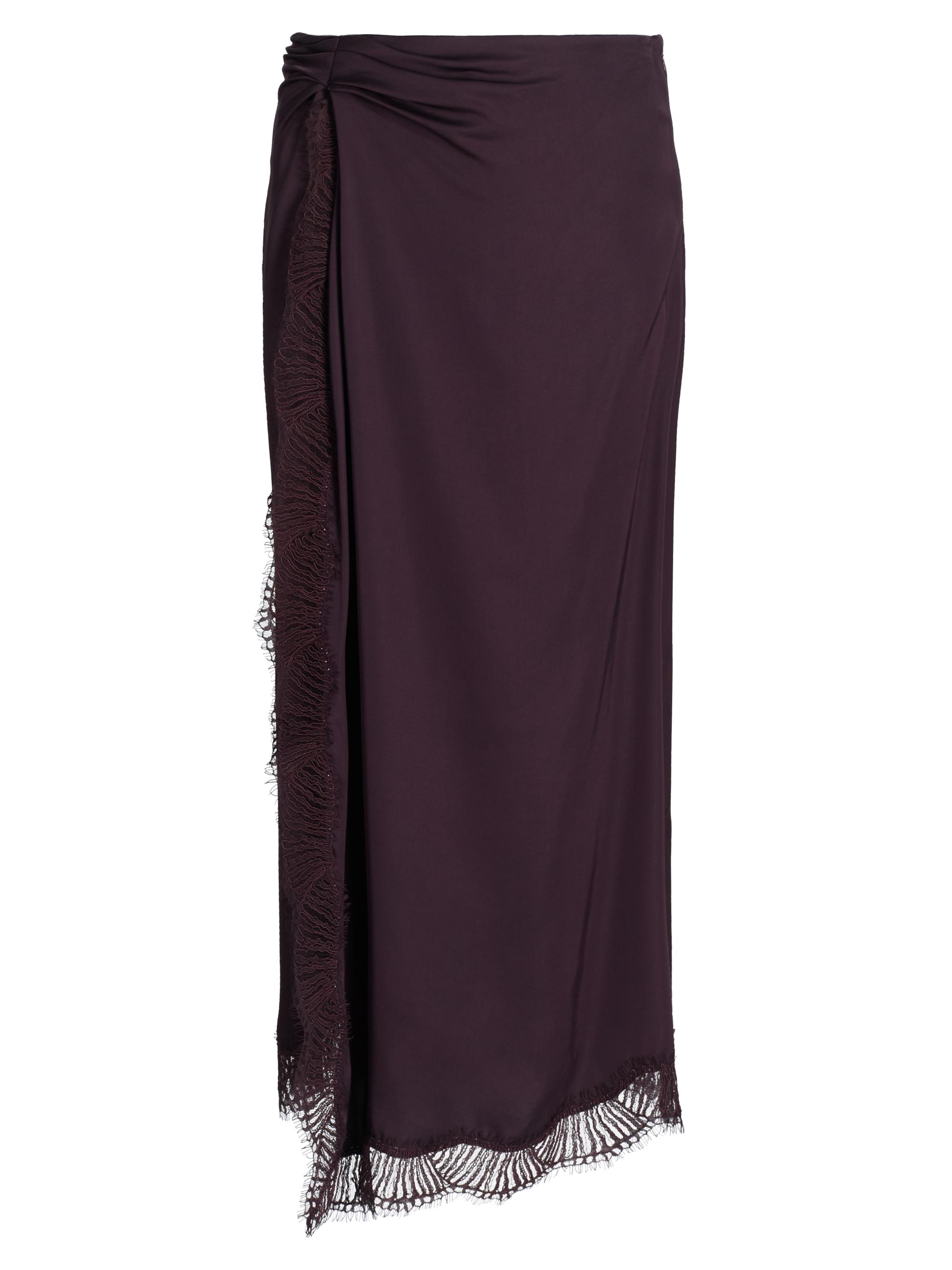 A.L.C. Women's Bella Draped Lace-Trimmed Midi-Skirt - Deep Plum
