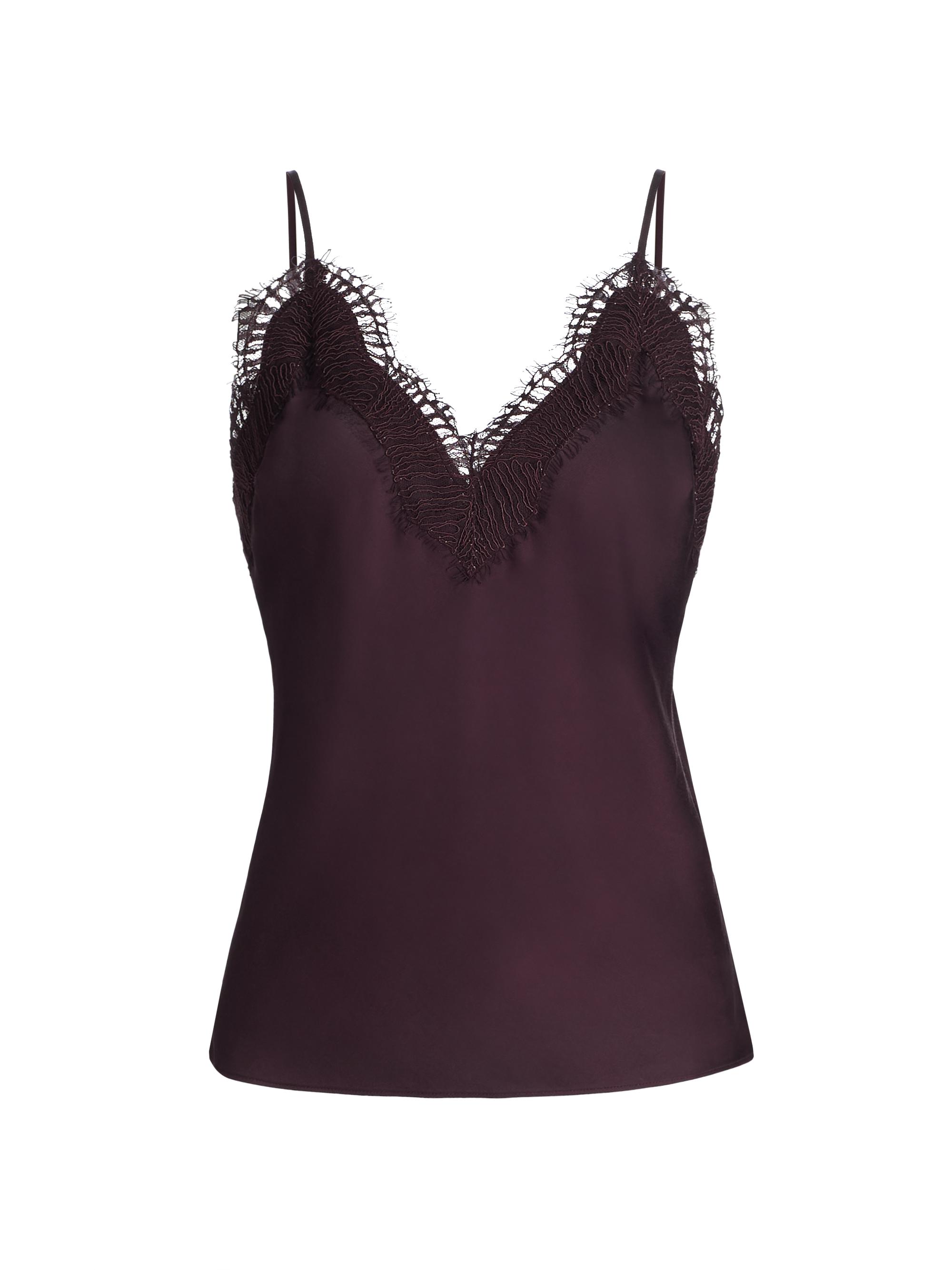 A.L.C. Women's Presley Lace-Trim Relaxed Top - Deep Plum