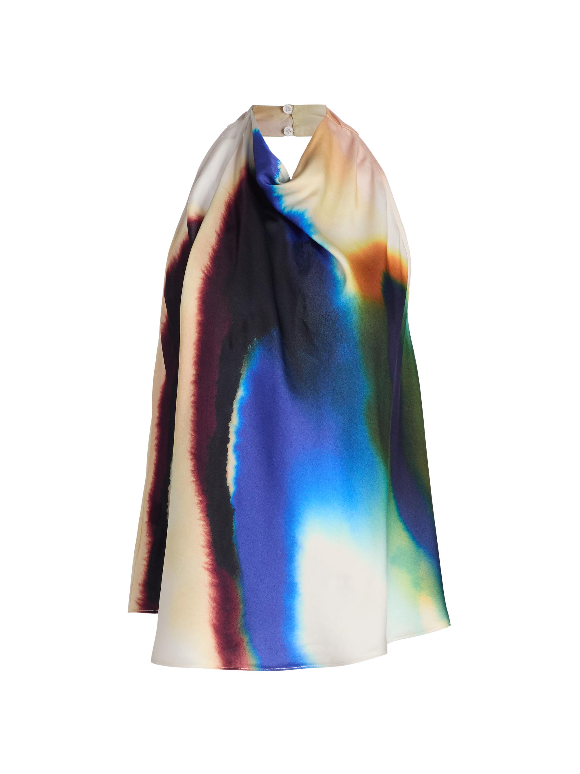 A.L.C. Women's Ada Abstract-Print Halterneck Top - Lapis Multi