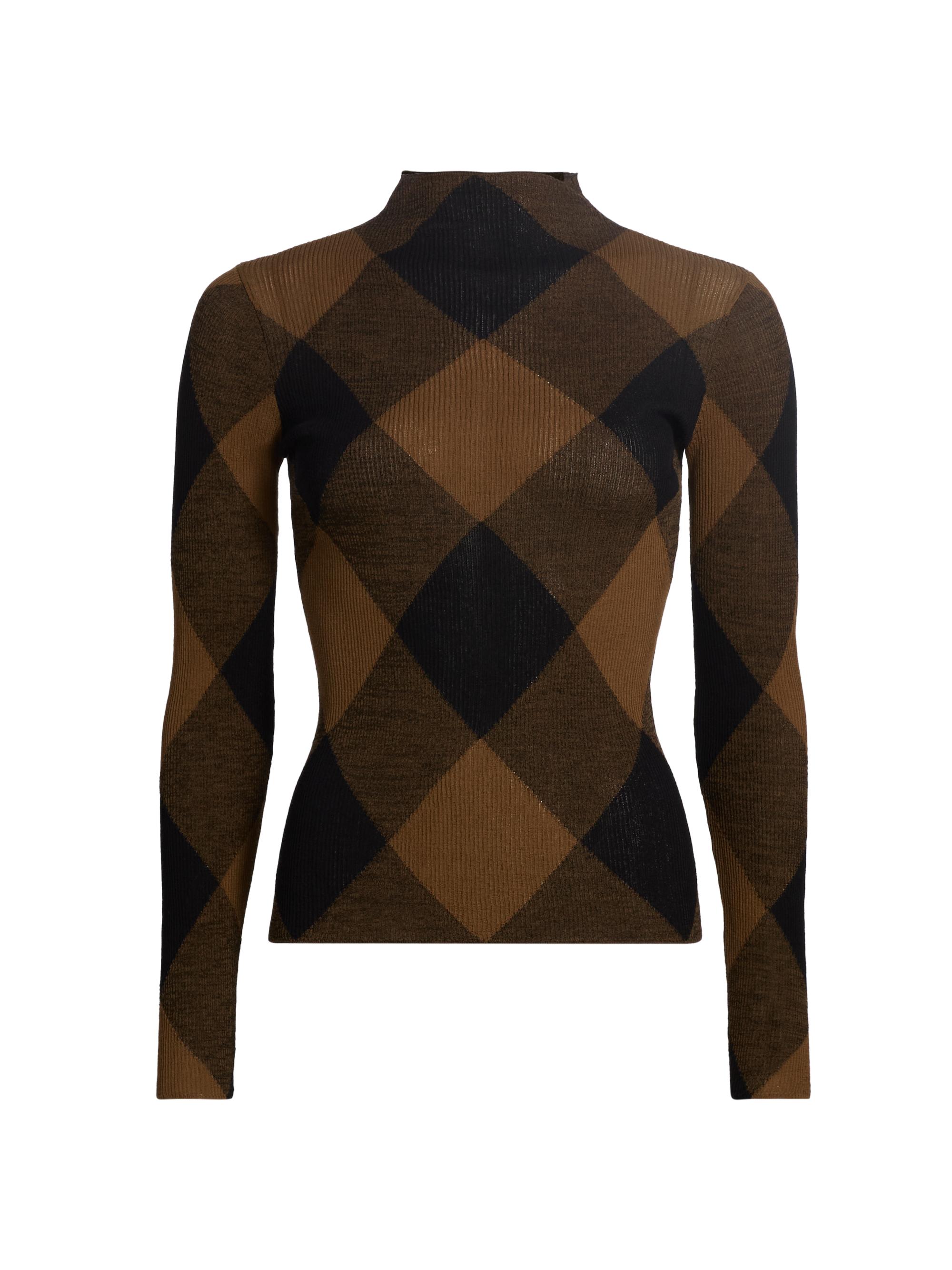 A.L.C. Women's Hugh Checkered Cotton-Blend Top - Saddle Black