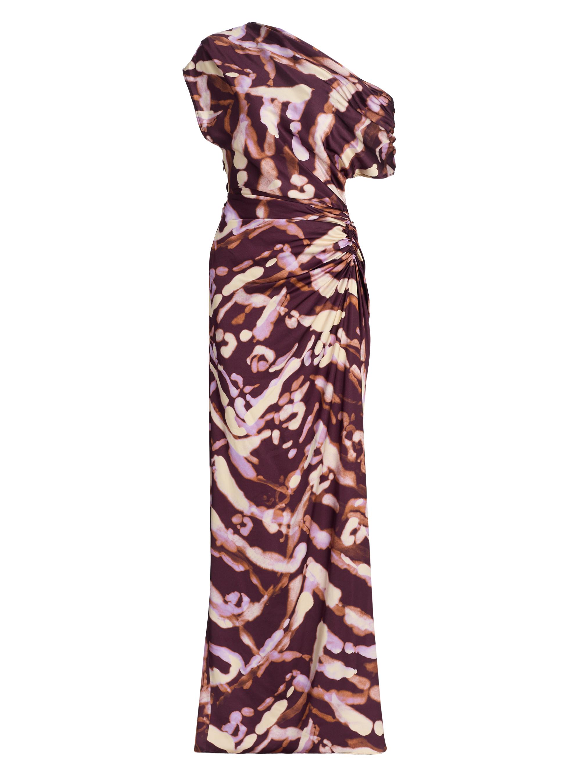 A.L.C. Women's Poppy Printed One-Shoulder Gown - Plum Violet