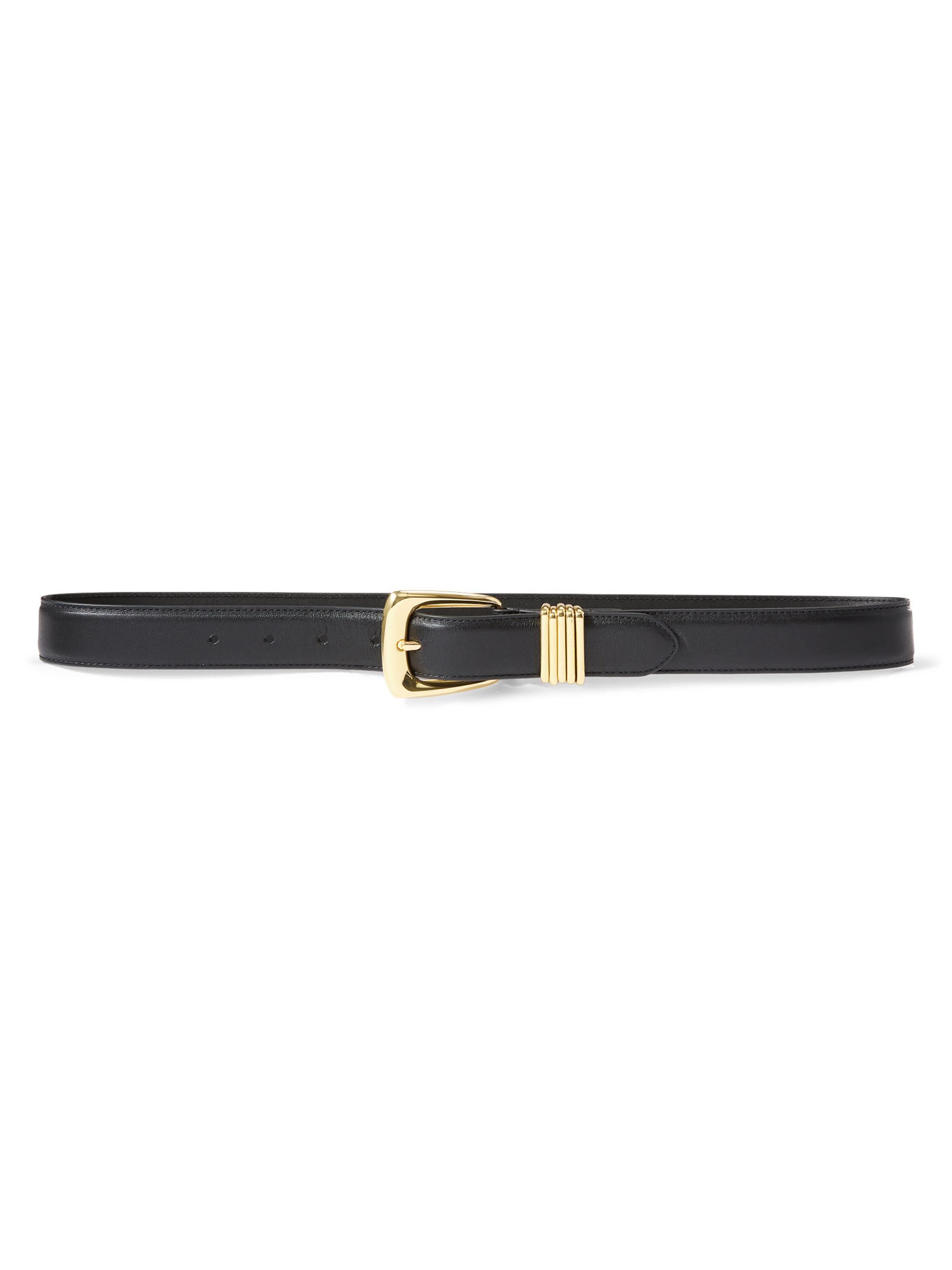 Veronica Beard Women's Arch Leather Belt - Black Gold