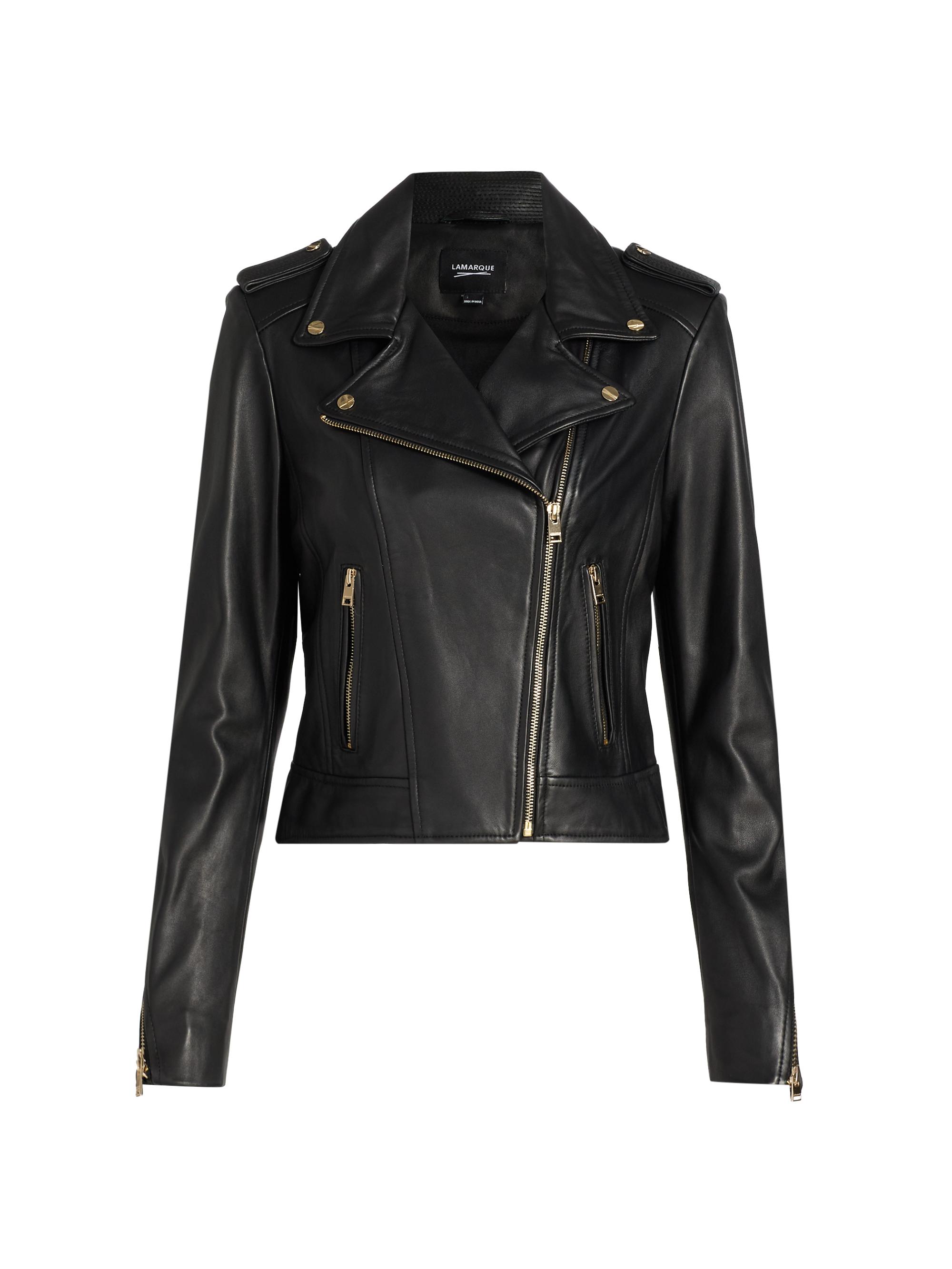 L'AGENCE Billie Belted Leather Jacket | Saks Fifth Avenue