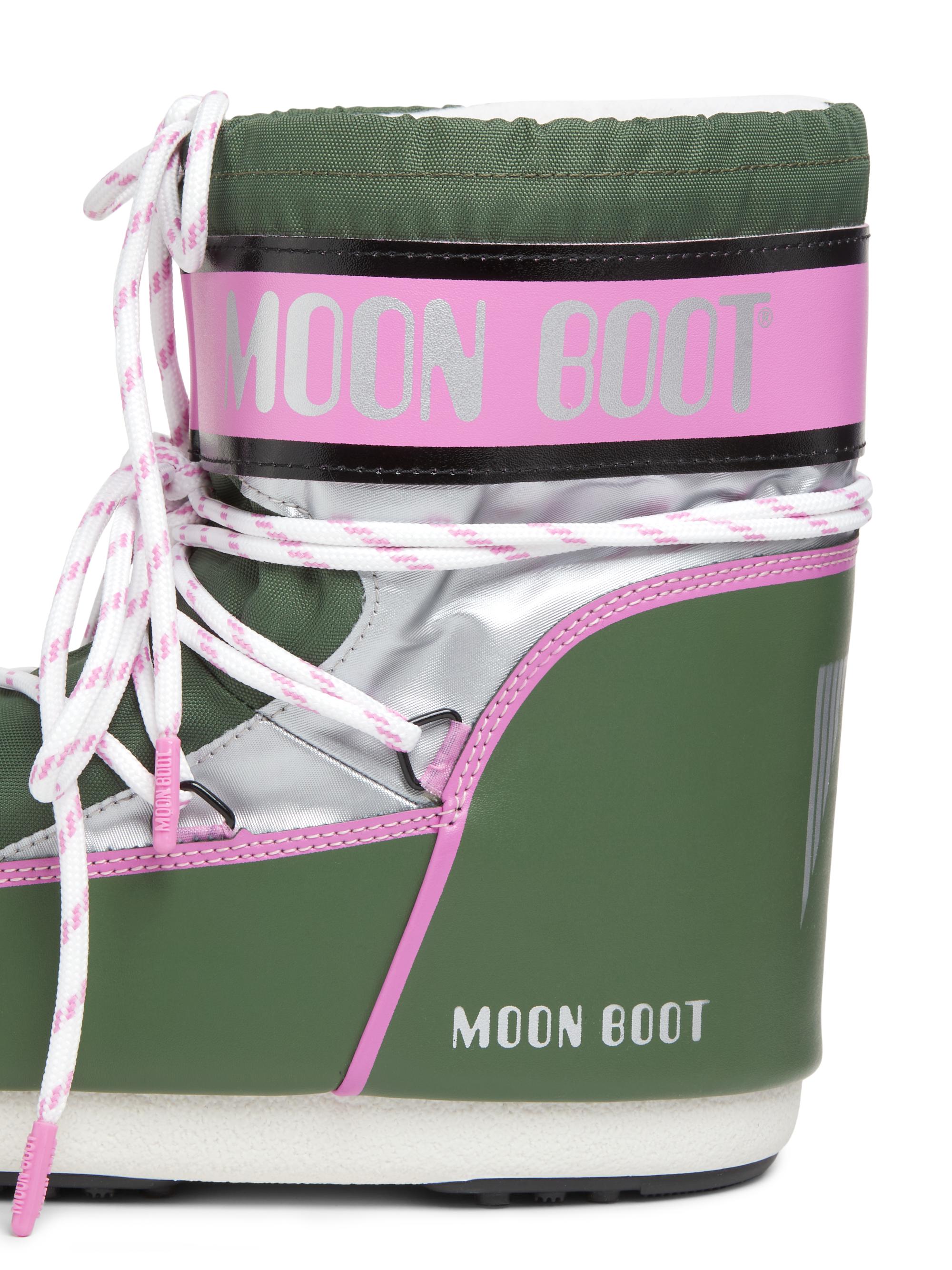 Moon Boot Women's Icon Lace Space Racing Boots - Forest Green Silver Pink | Thumbnail 5