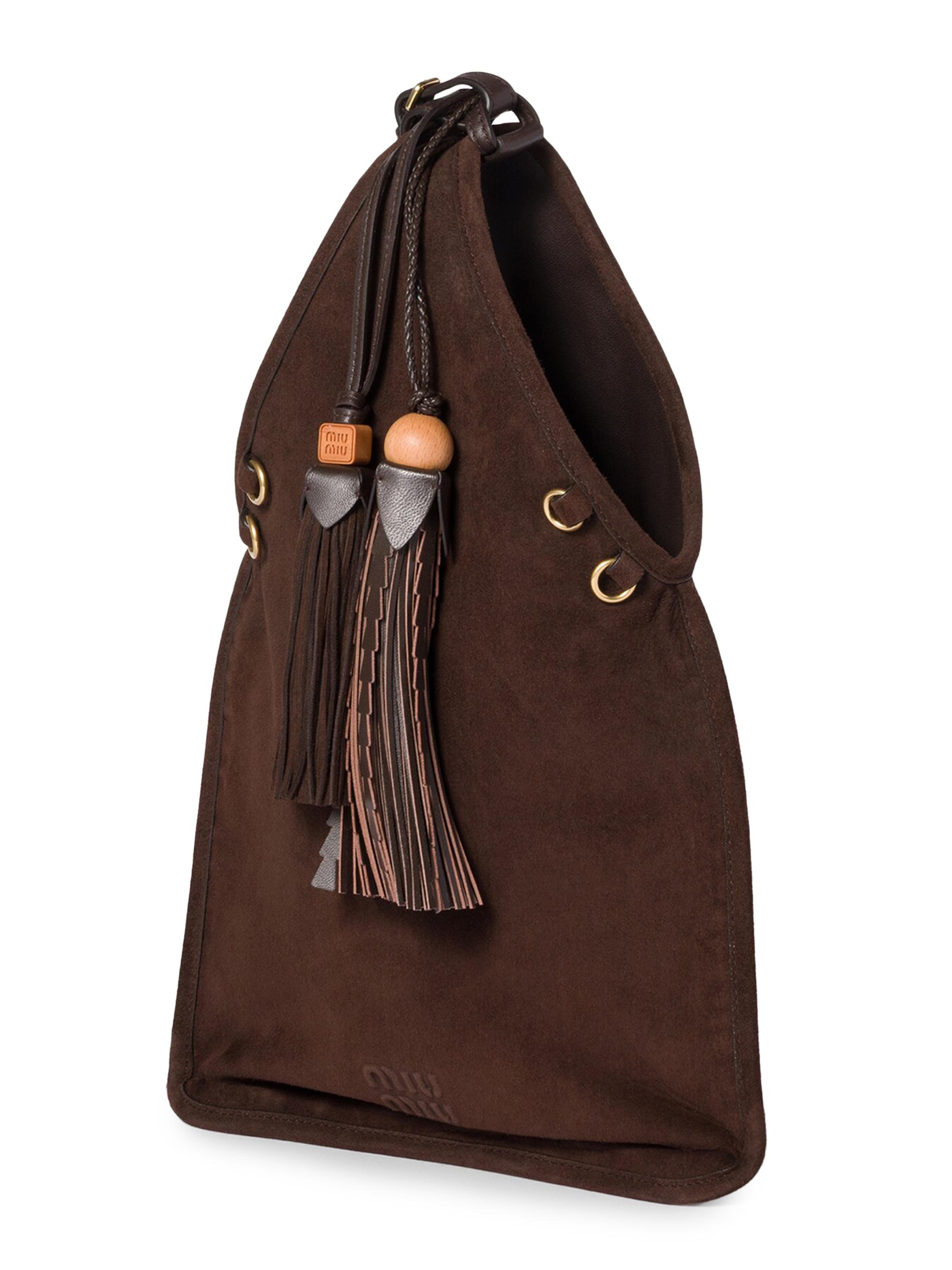 Miu Miu Suede Handbag with Tassels | Saks Fifth Avenue
