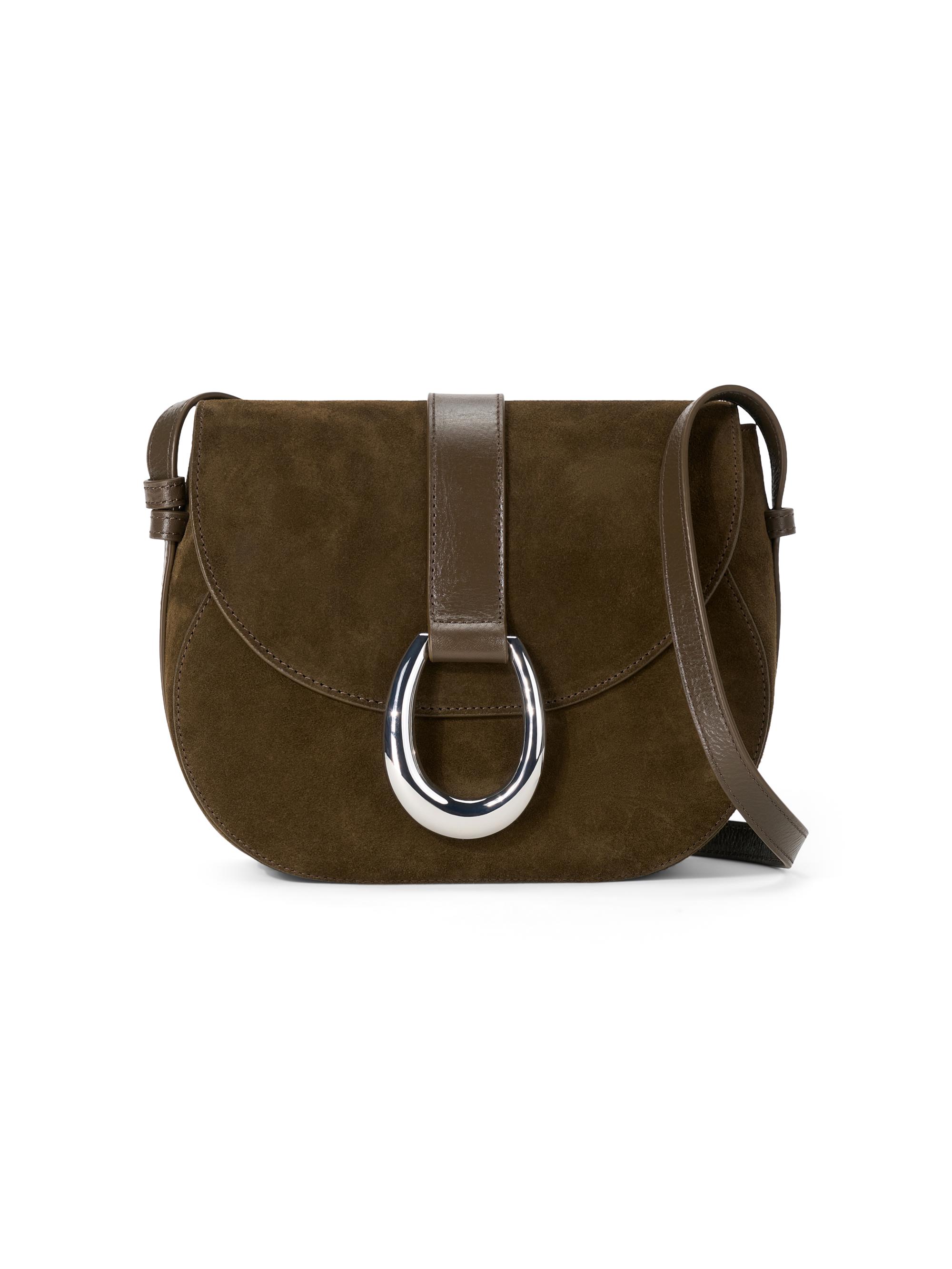 Staud Women's Bella Suede Saddle Bag - Tan