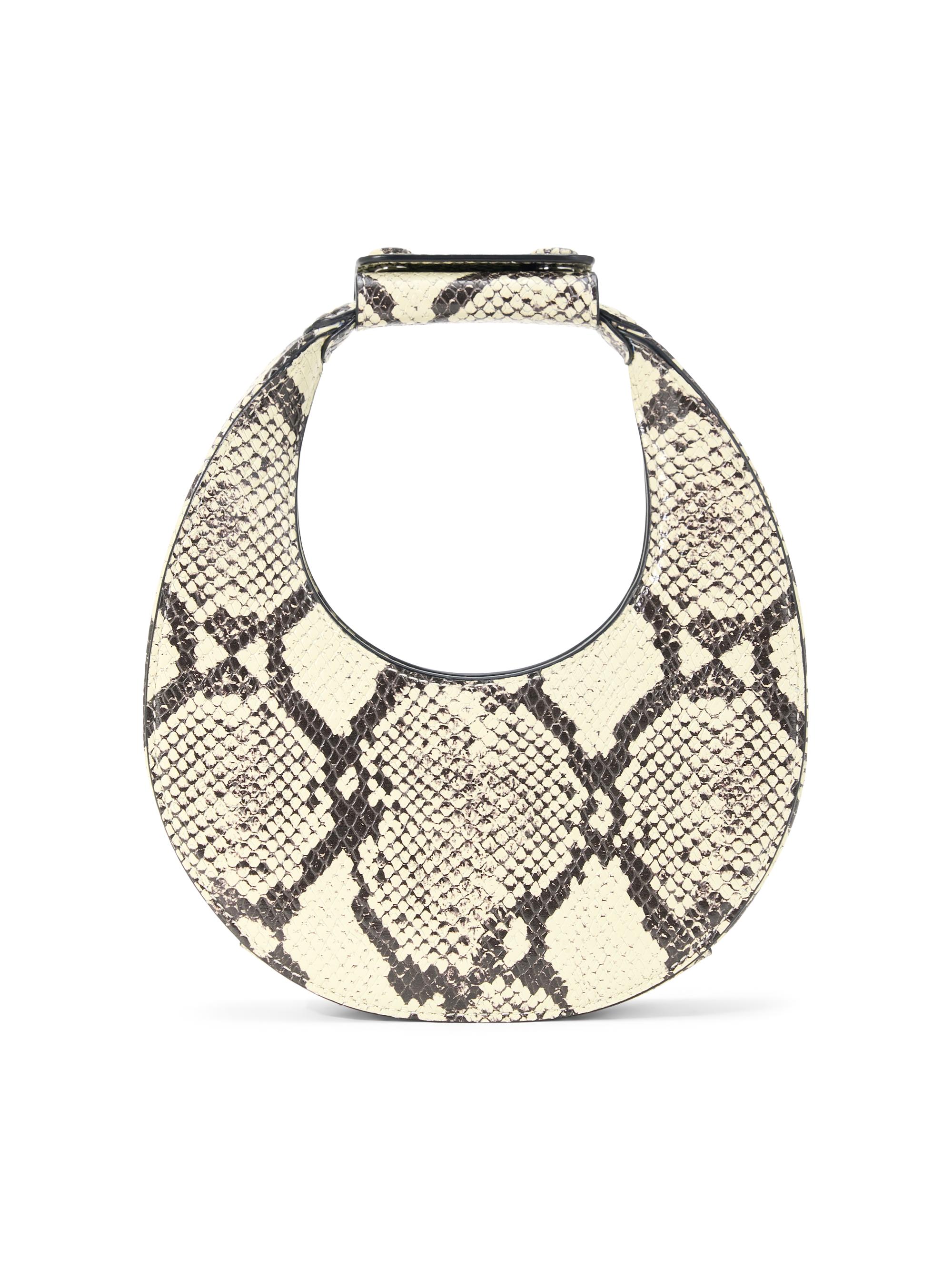 Staud Women's Good Night Moon Snakeskin-Print Leather Top Handle Bag - White Snake