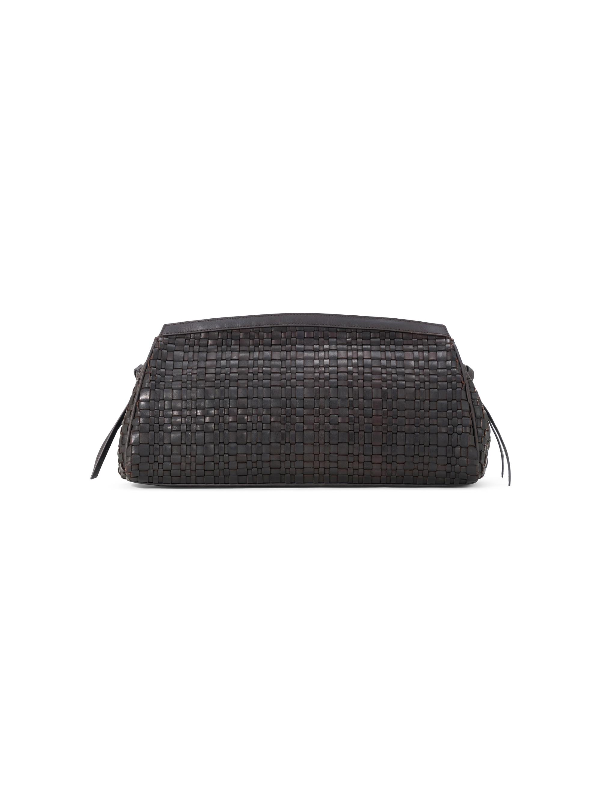 Staud Women's Maude Textured-Leather Clutch - Espresso Woven
