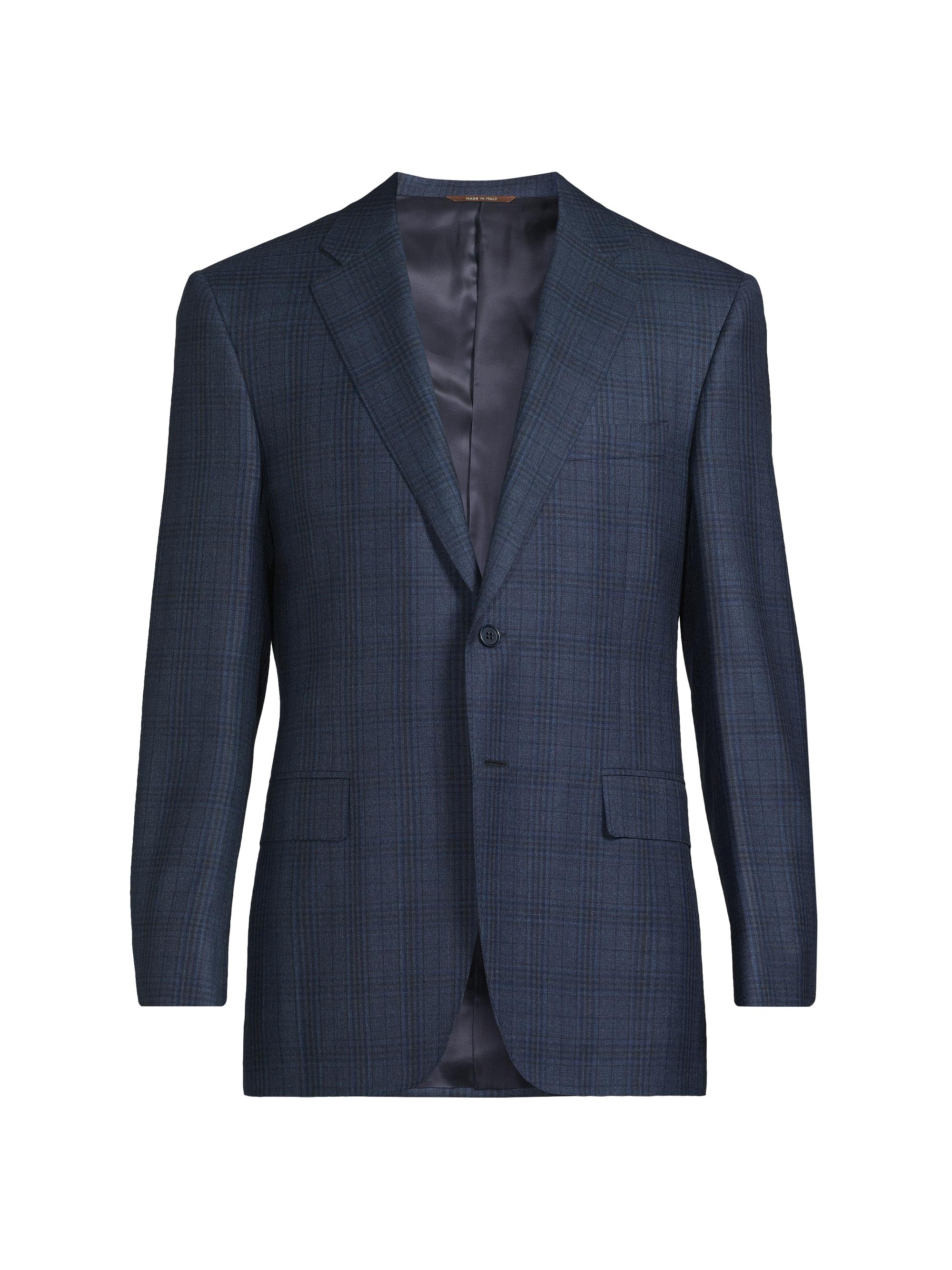 Giorgio Armani Windowpane Plaid Wool-Blend Sport Coat | Saks Fifth