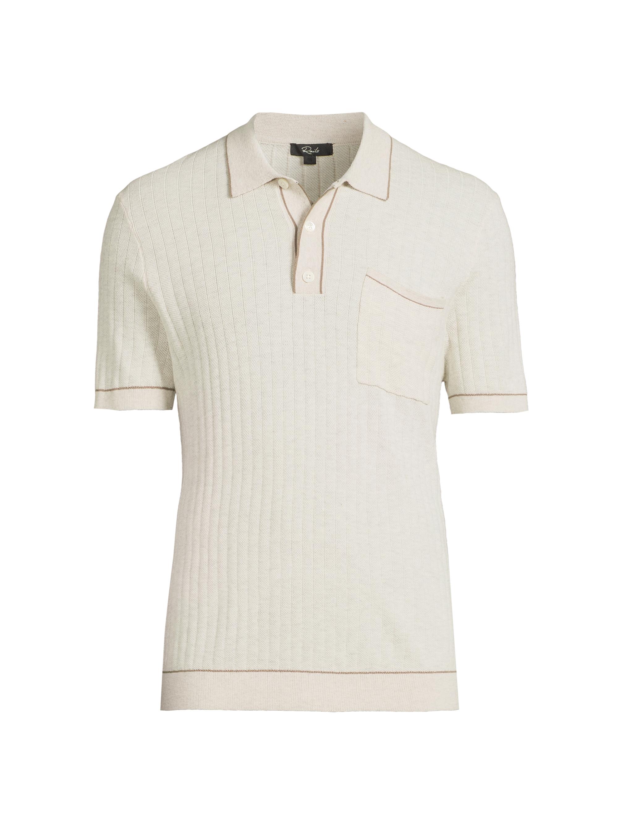 Rails Men's Hardy Knit Polo Shirt - Oat Heather