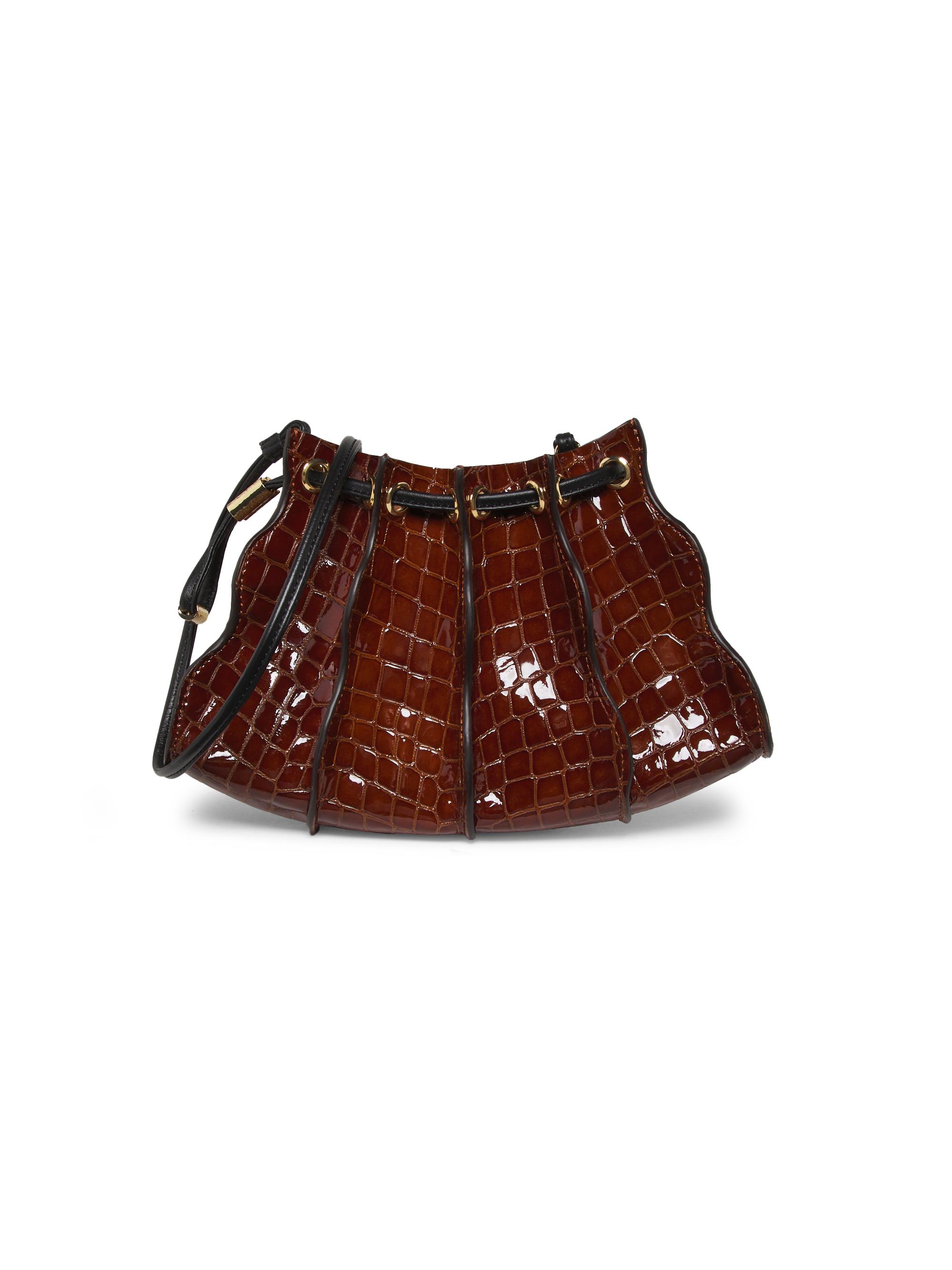 Ulla Johnson Women's Mini Adria Pleated Wave Crossbody - Chestnut