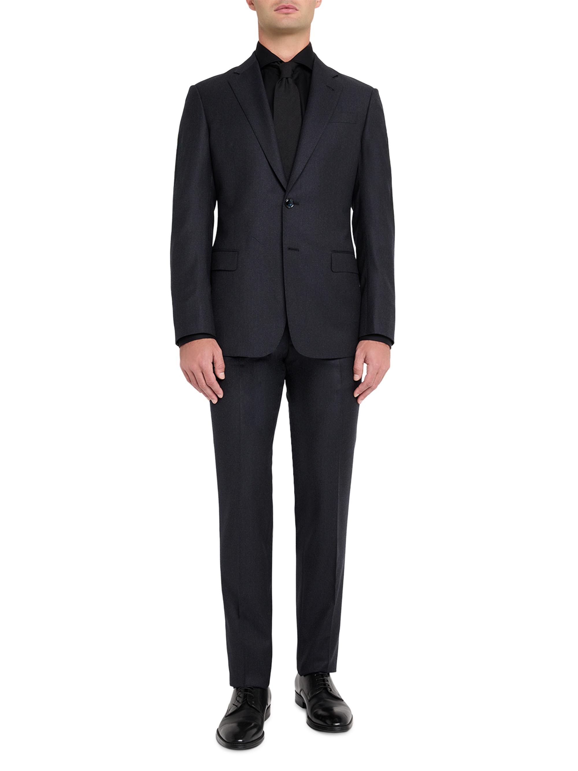Giorgio Armani Men's Micro Pinstriped Virgin-Wool Single-Breasted Suit - Navy