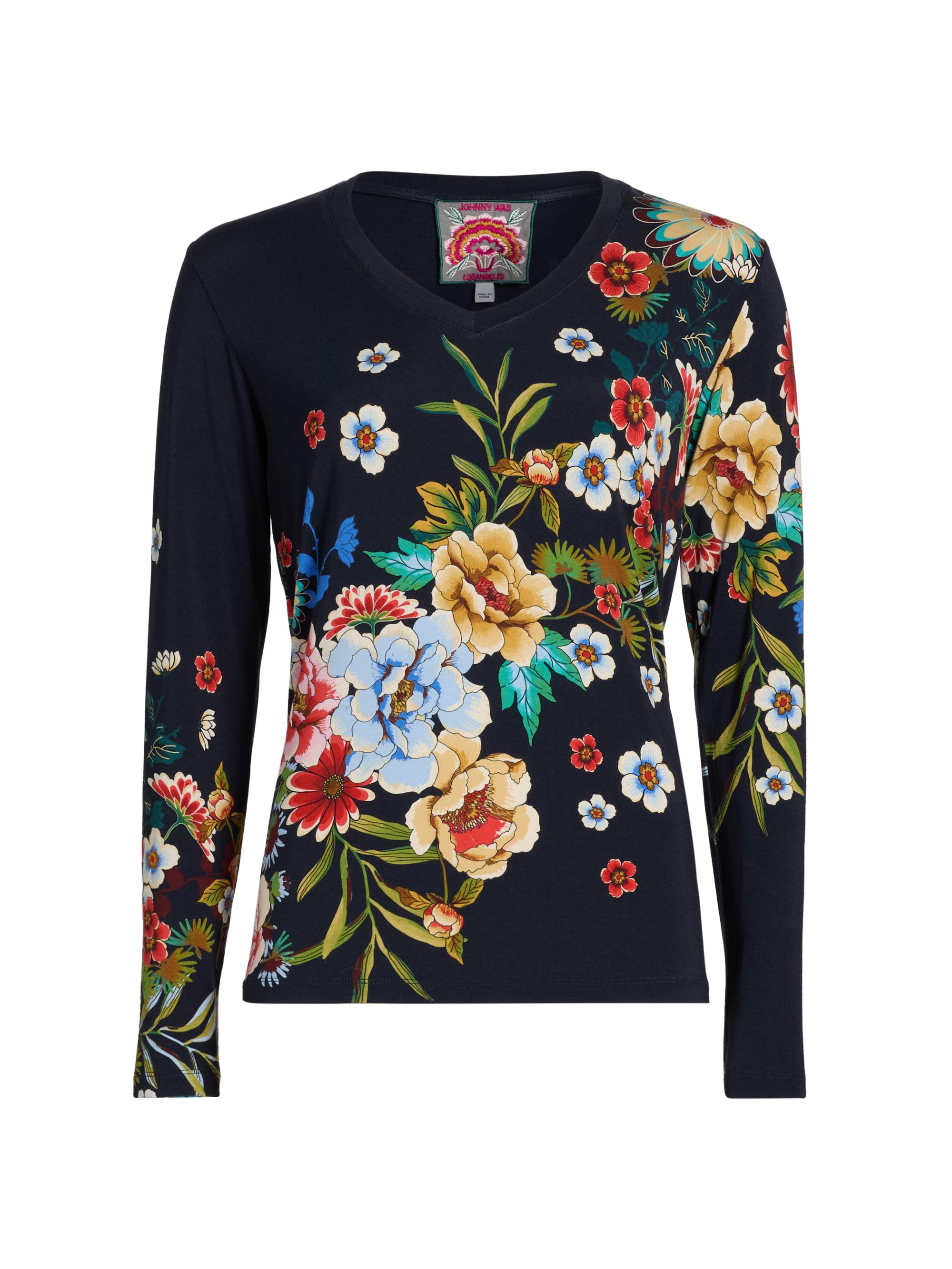 Johnny Was Women's Bamboo V-Neck Tee - Advestia