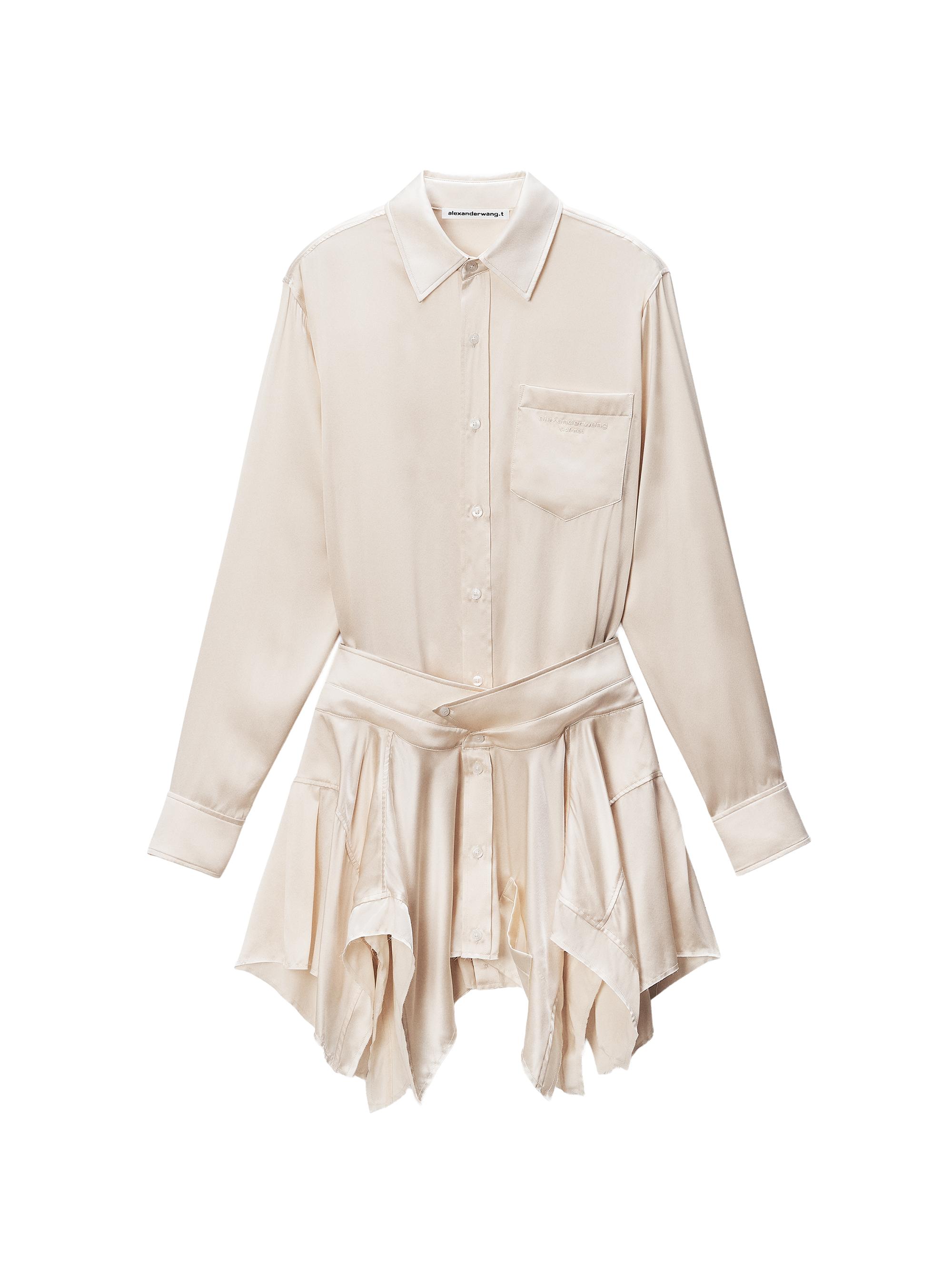 Alexander Wang Women's Silk Handkerchief-Hem Mini Shirtdress -