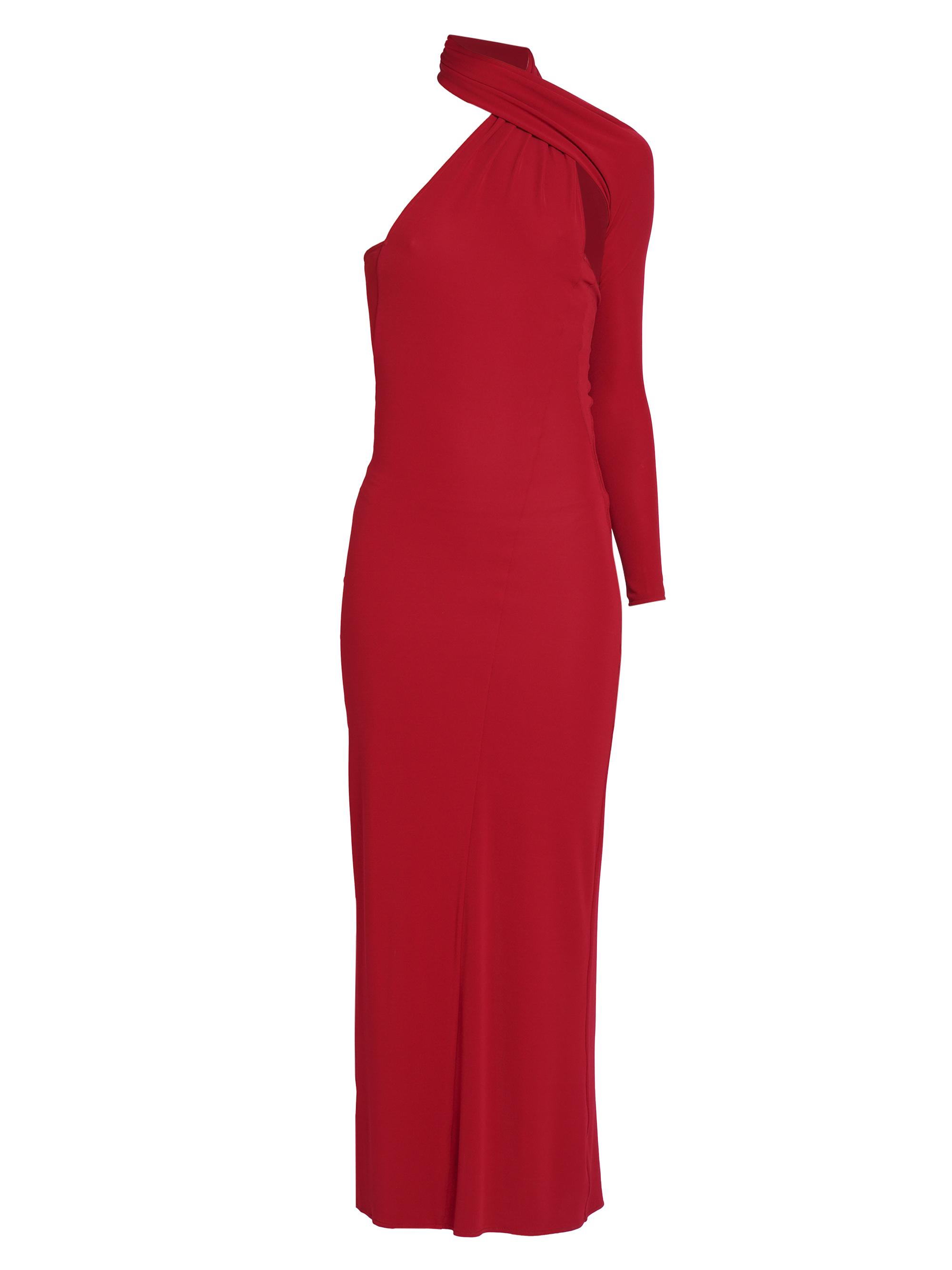 Courreges Women's One-Shoulder Crepe Jersey Gown - Ruby