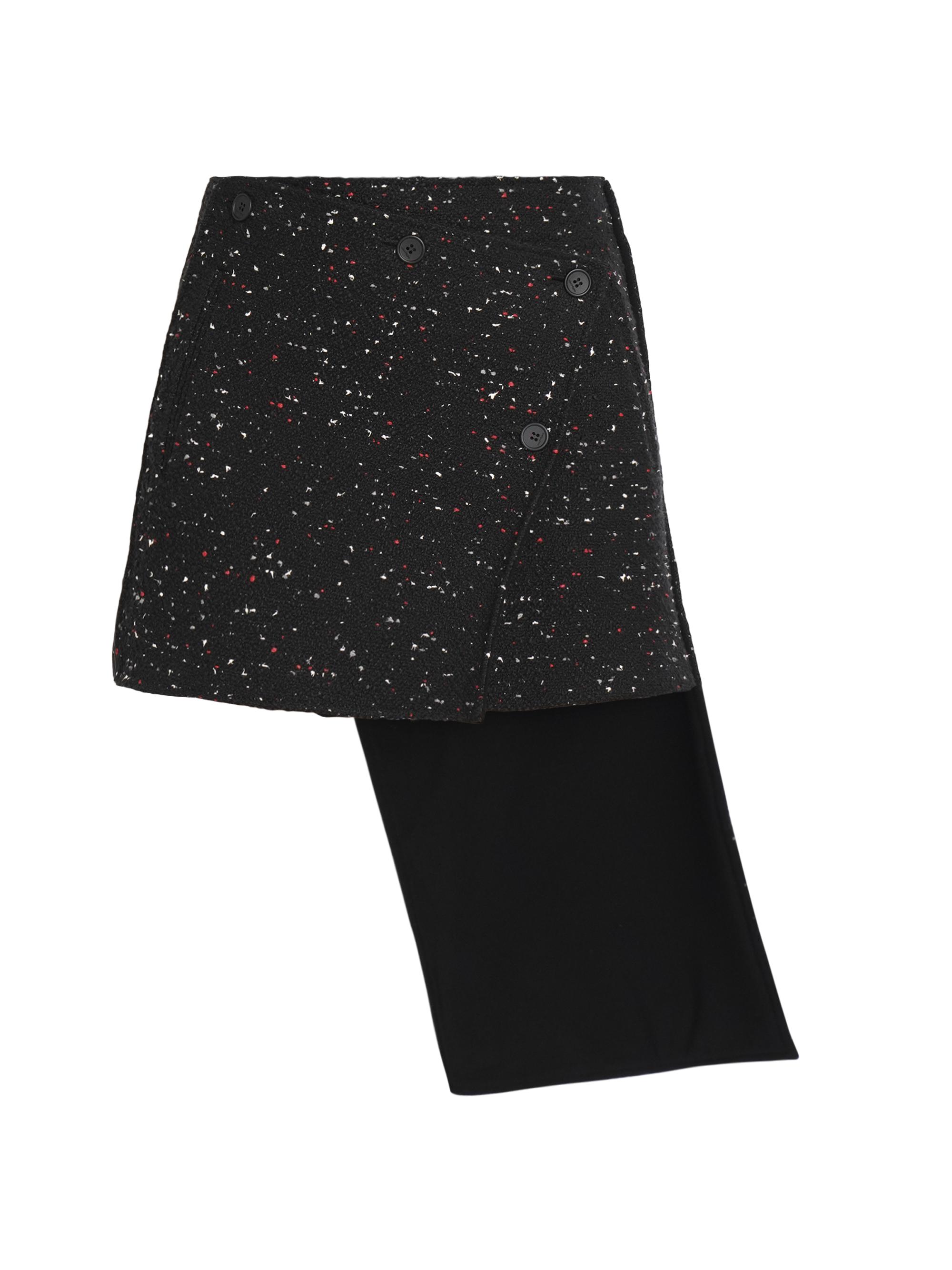 Courreges Women's Oblique Tweed Miniskirt - Black