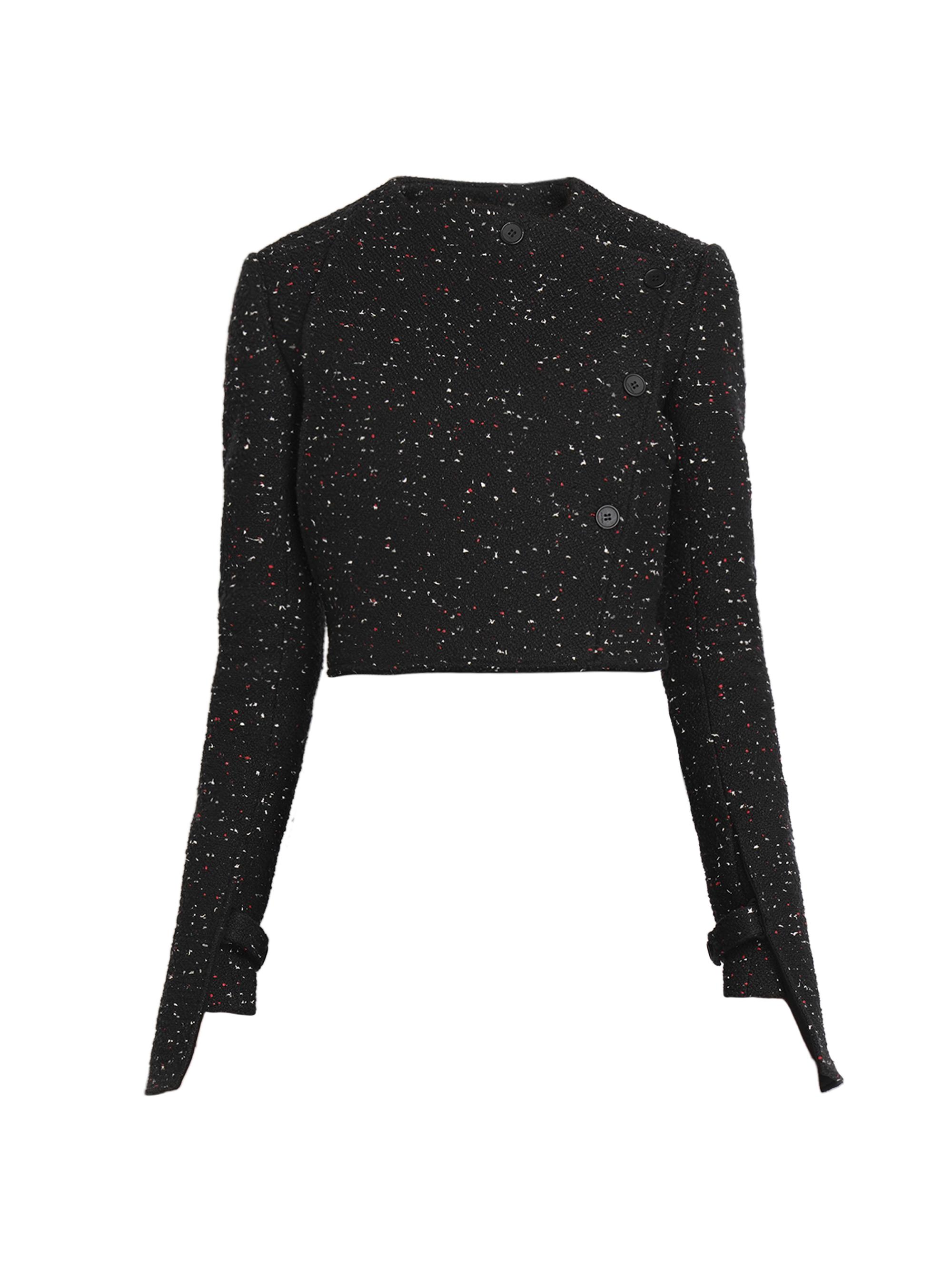 Courreges Women's Oblique Tweed Tailored Jacket - Black