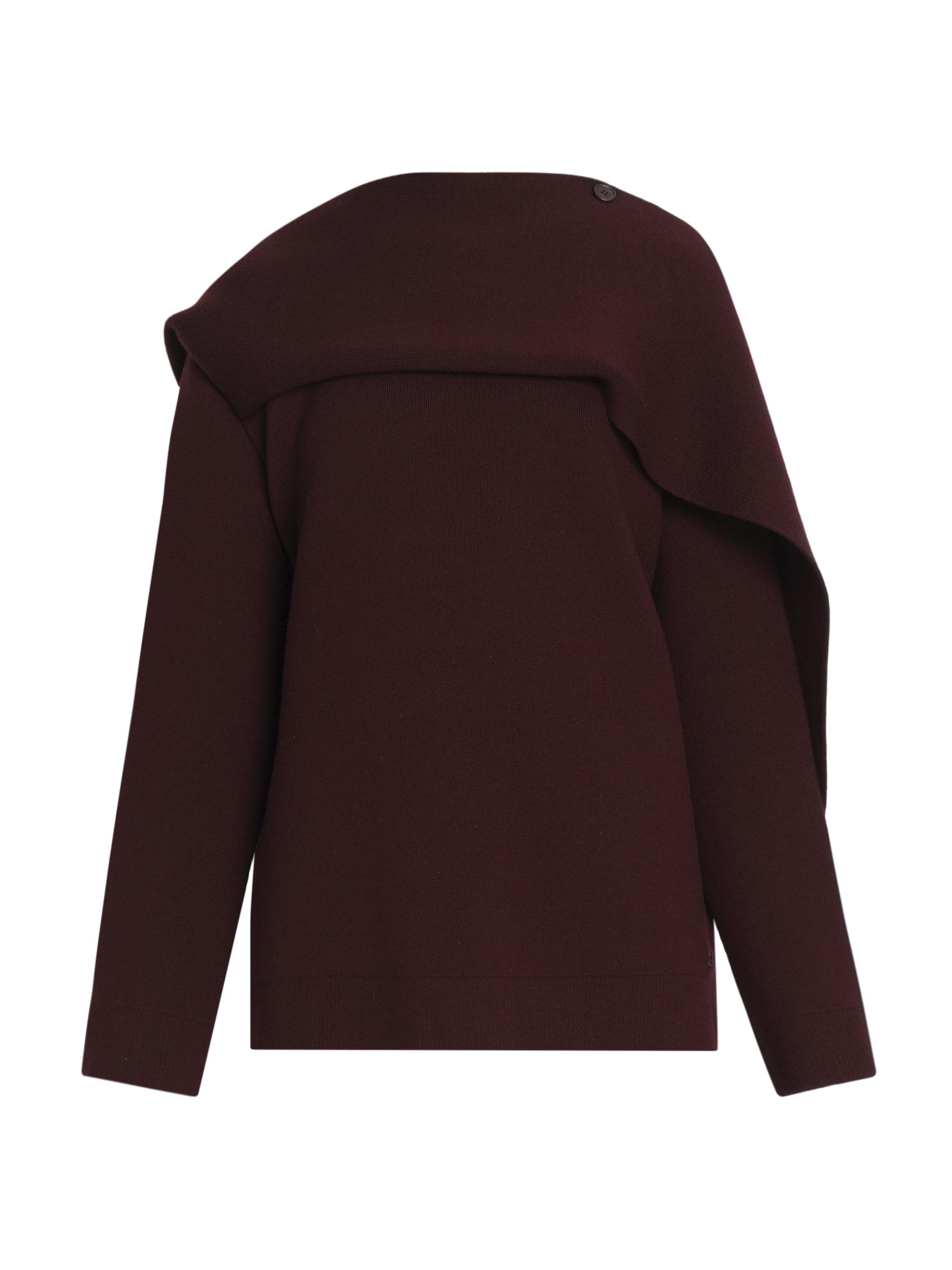 Courreges Women's Wrapped Wool Maxi Sweater - Bordeaux Fonce