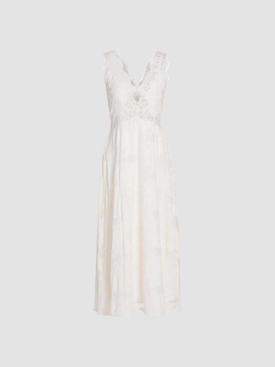Cami NYC Larysa Lace-Trimmed Silk-Cotton Midi-Dress | Saks Fifth