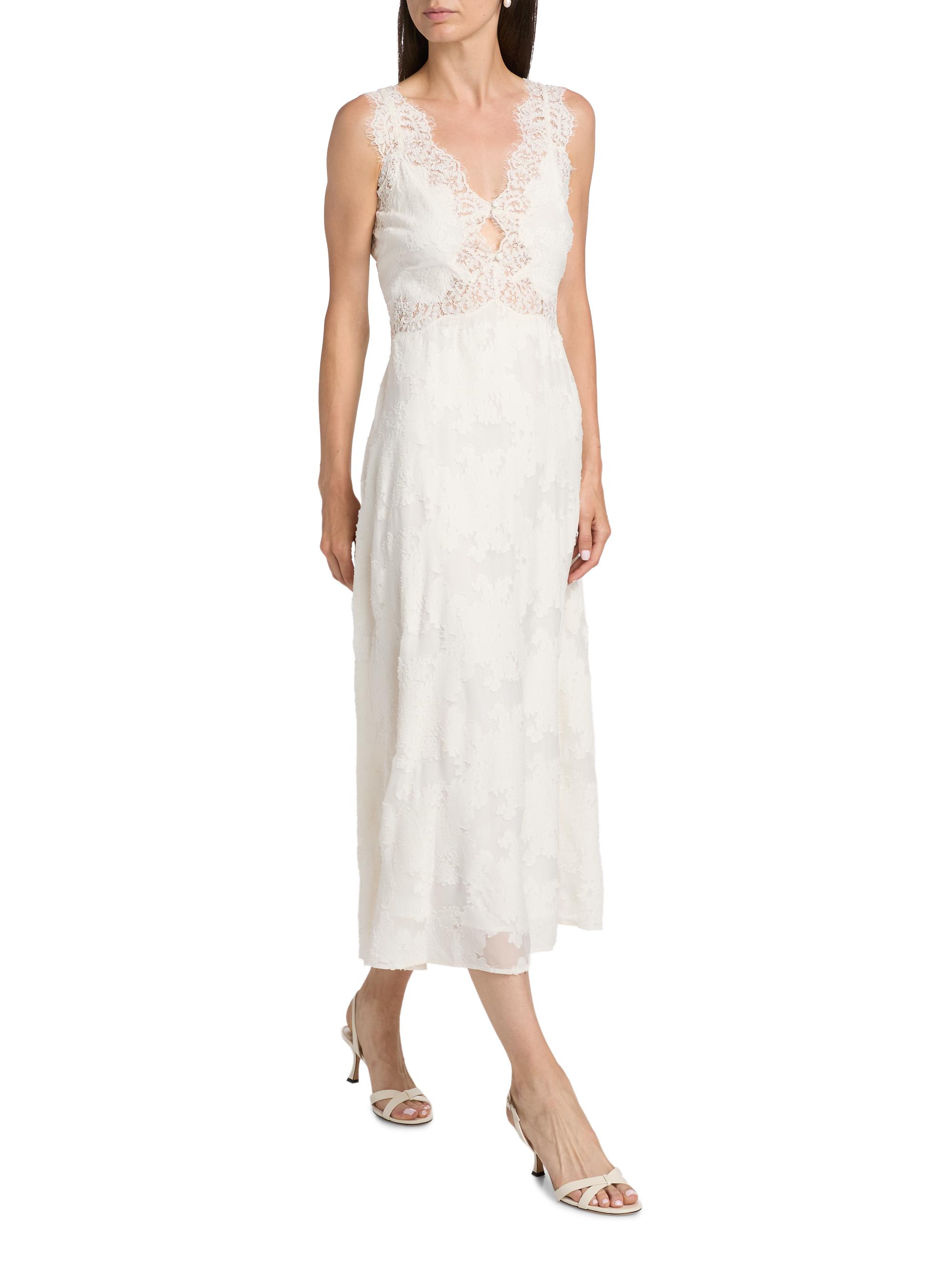 Cami NYC Larysa Lace-Trimmed Silk-Cotton Midi-Dress | Saks Fifth Avenue
