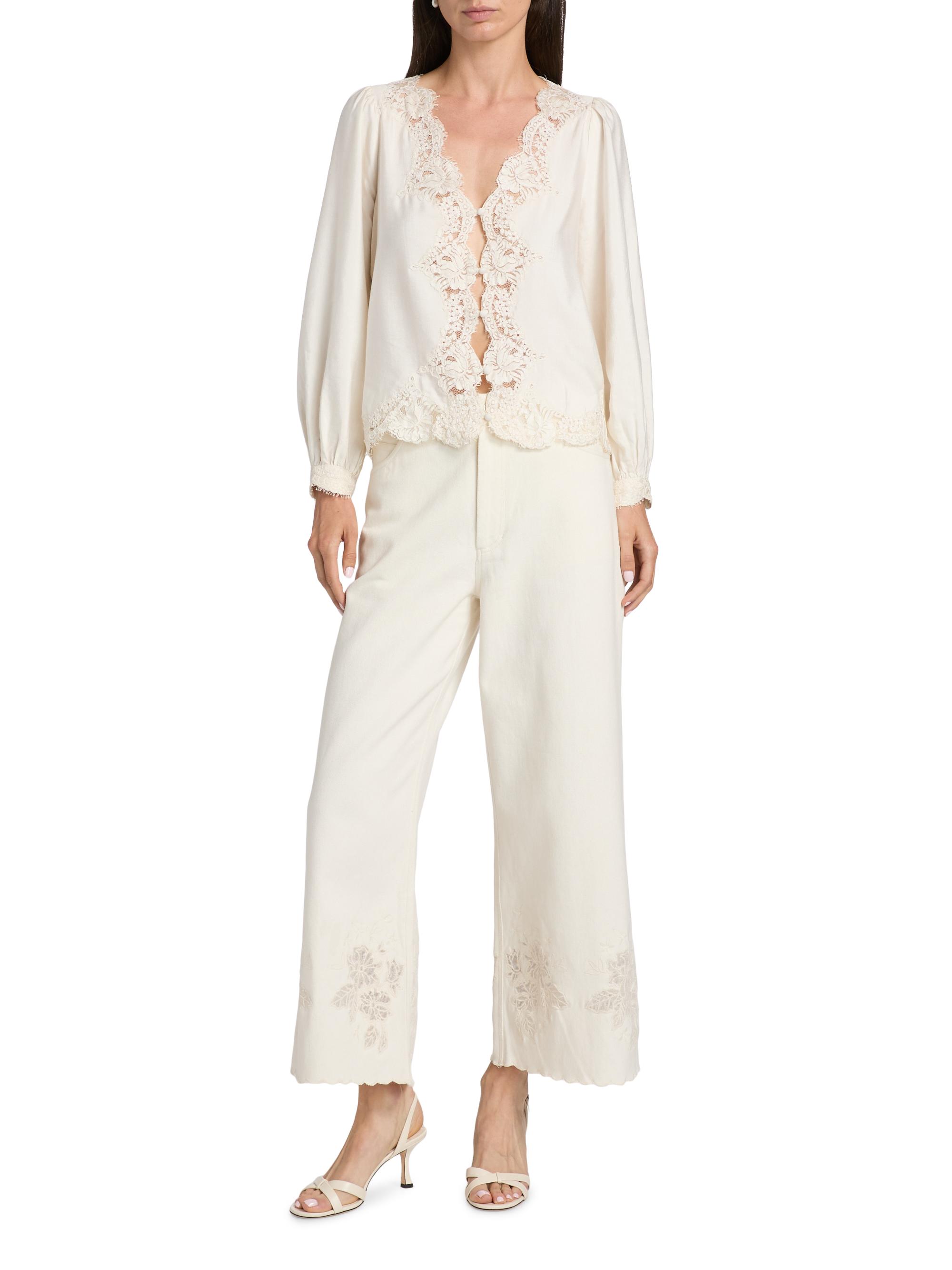 最終値下げbed&breakfast☆chamomile blouse 新品 Cami NYC Yuri Lace-Trimmed Satin Blouse | Saks Fifth Avenue