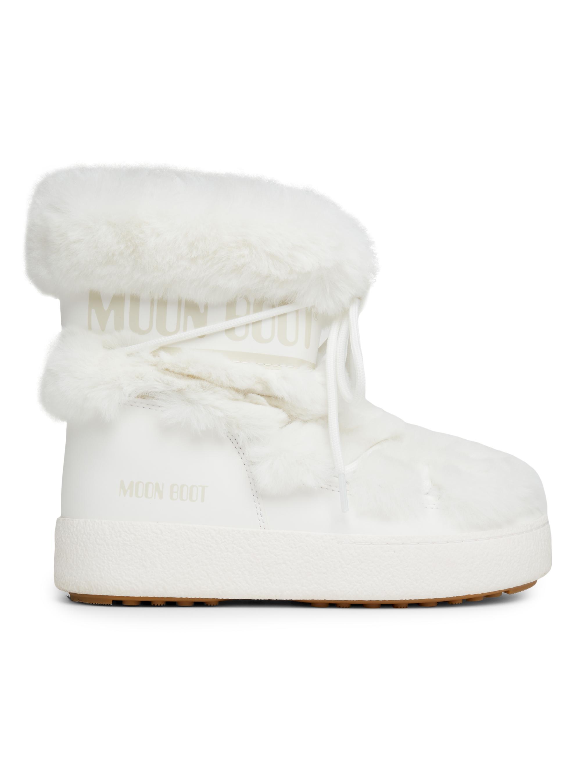 【MOON BOOT】ホワイト フェイクファー スノーブーツ24.5㎝ Icon snow boots in white - Moon Boot | Mytheresa