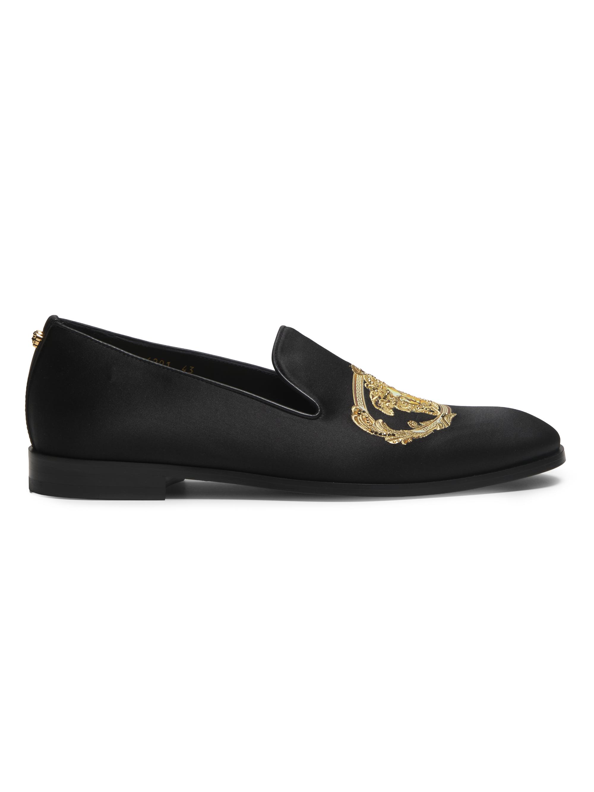 Versace Jellyfish Embroidered Satin Slippers | Saks Fifth Avenue