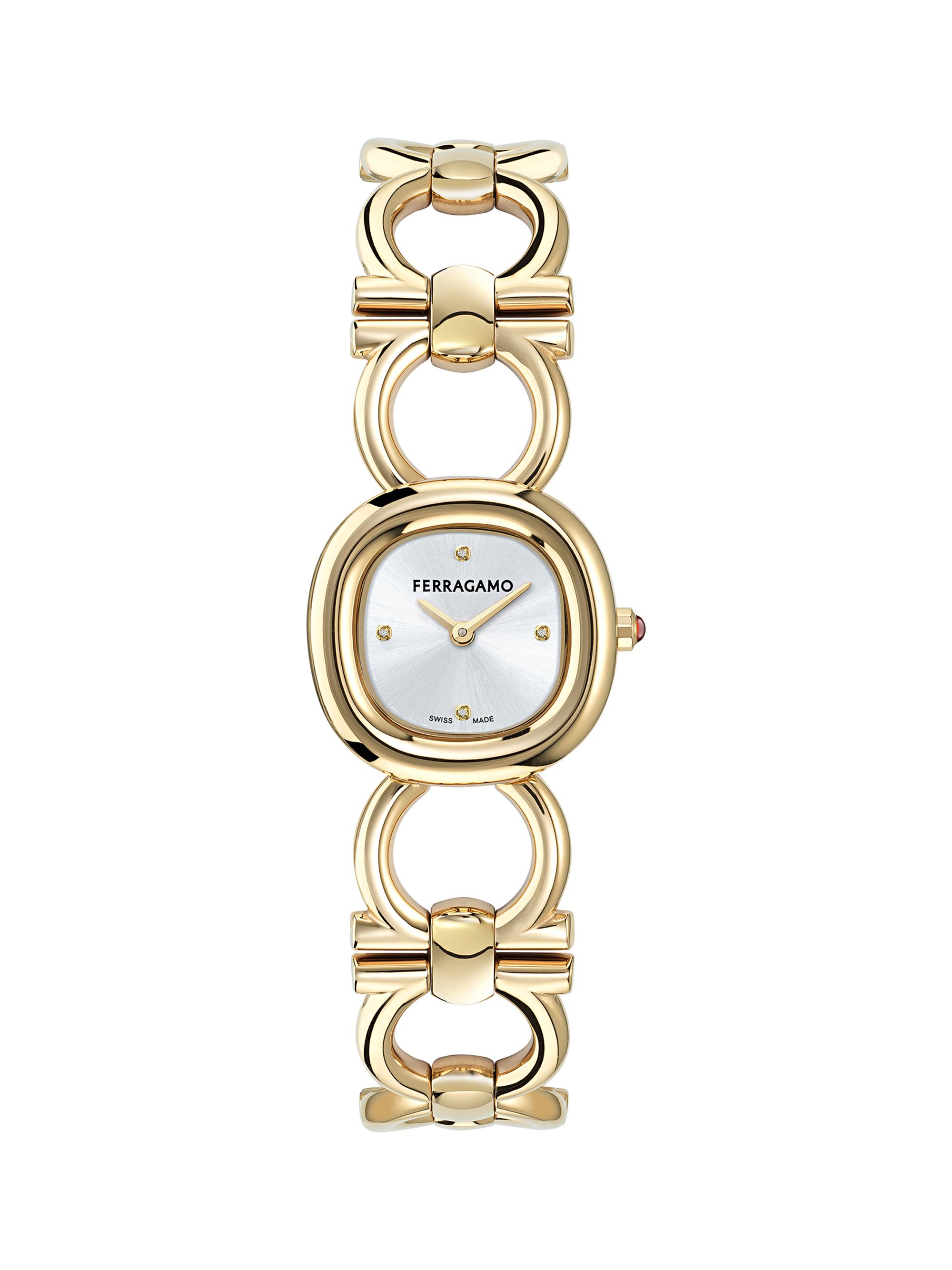 FERRAGAMO Women's Double Gancini Goldtone Stainless Steel Bracelet Watch/25MM - Yellow Gold