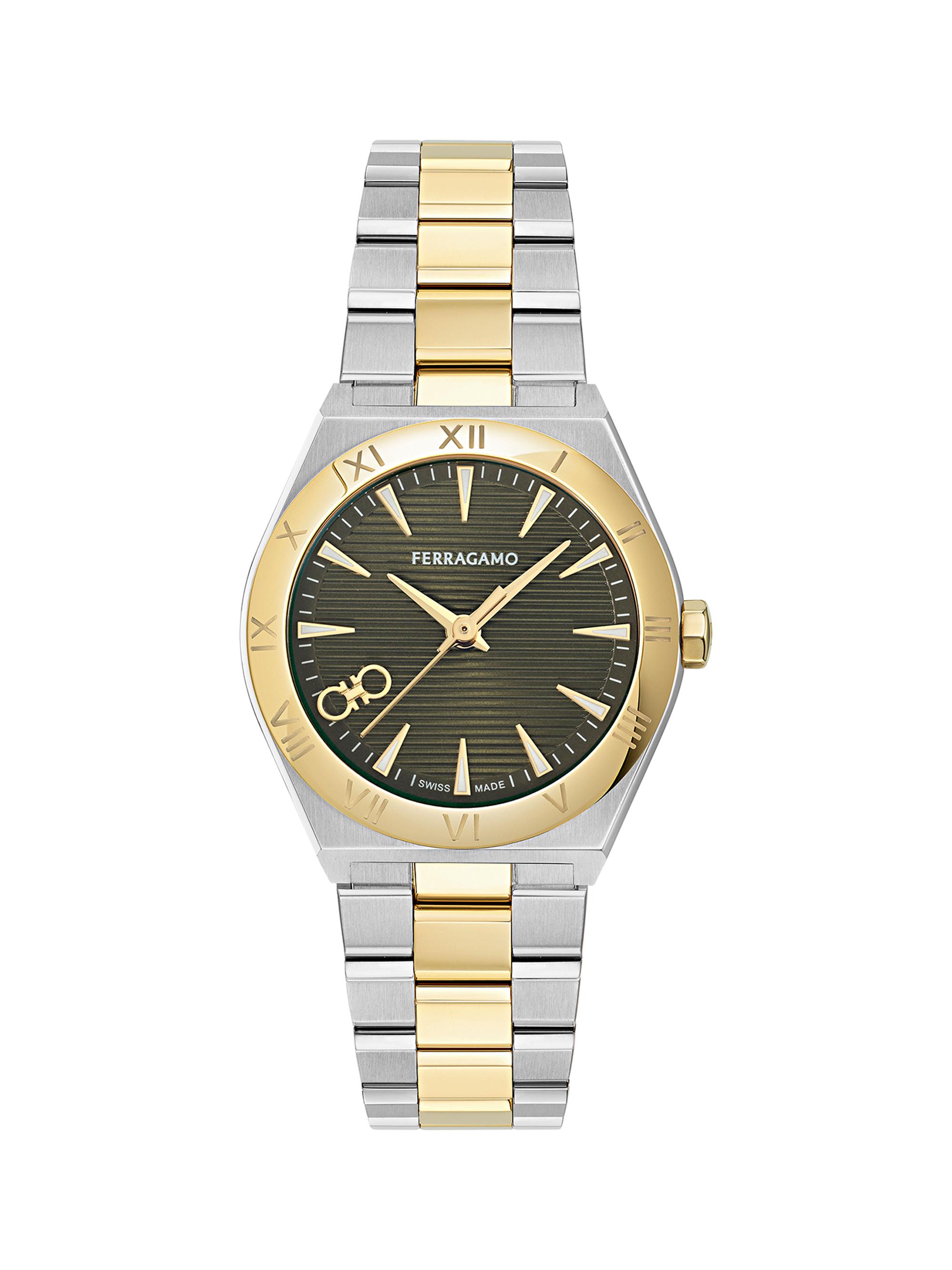 FERRAGAMO Women's Vega Upper East Stainless Steel Goldtone Bracelet Watch/28MM - Yellow Gold Two Tone